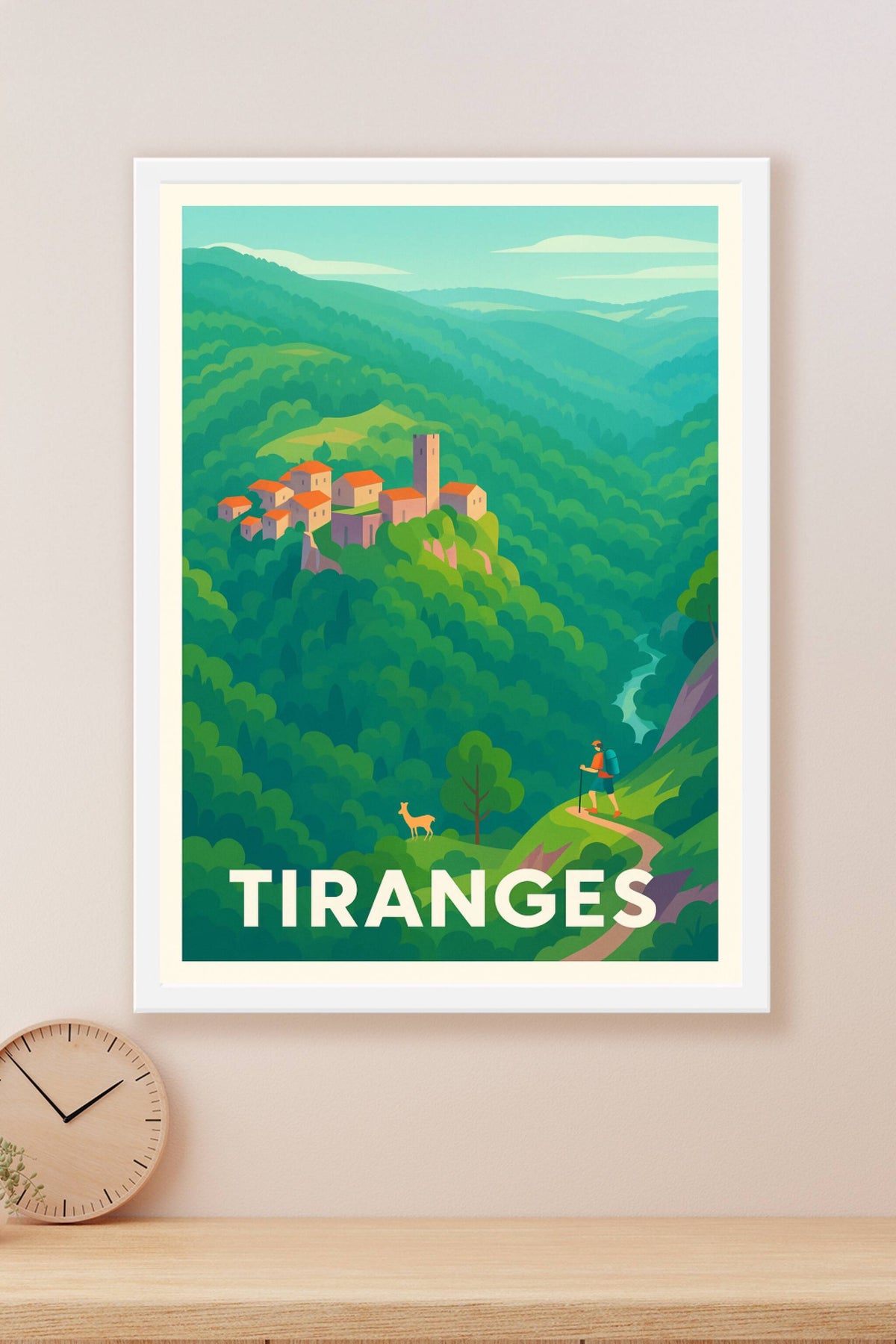 Affiche Tiranges — L'évasion au cœur des paysages verdoyants · poster d'art de Tiranges