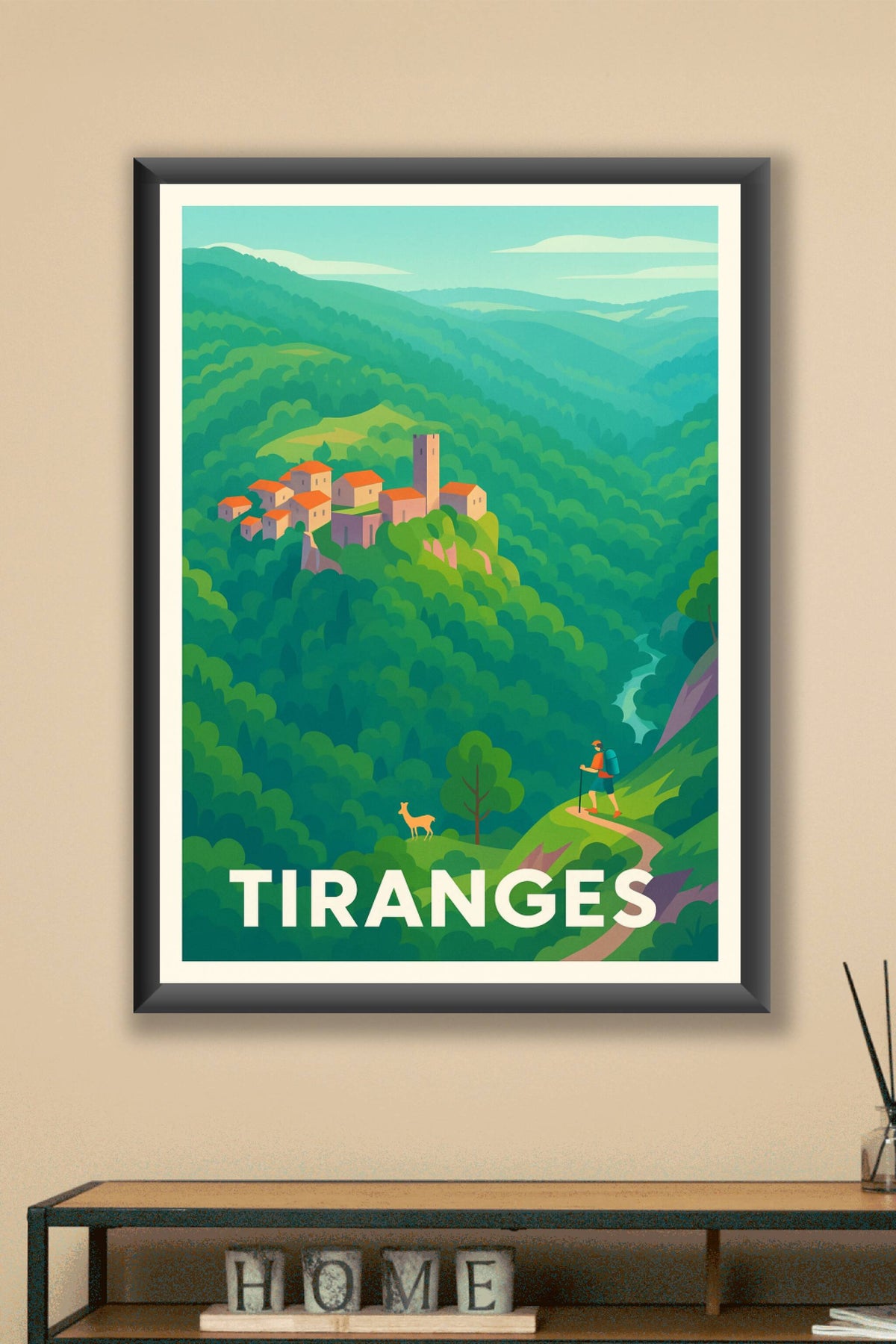Affiche Tiranges — L'évasion au cœur des paysages verdoyants · poster d'art de Tiranges