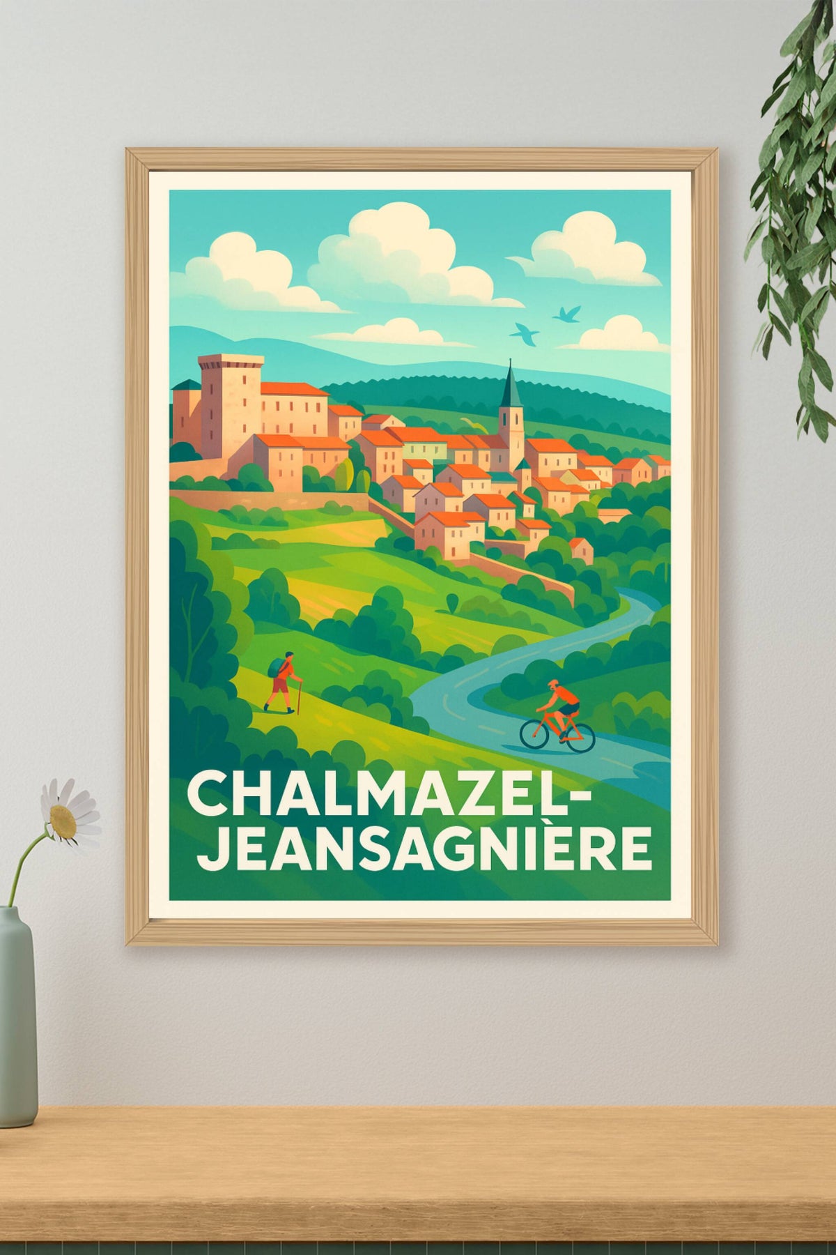 Affiche Chalmazel-Jeansagnière — Évasion verte et village pittoresque · poster d'art de Chalmazel-Jeansagnière