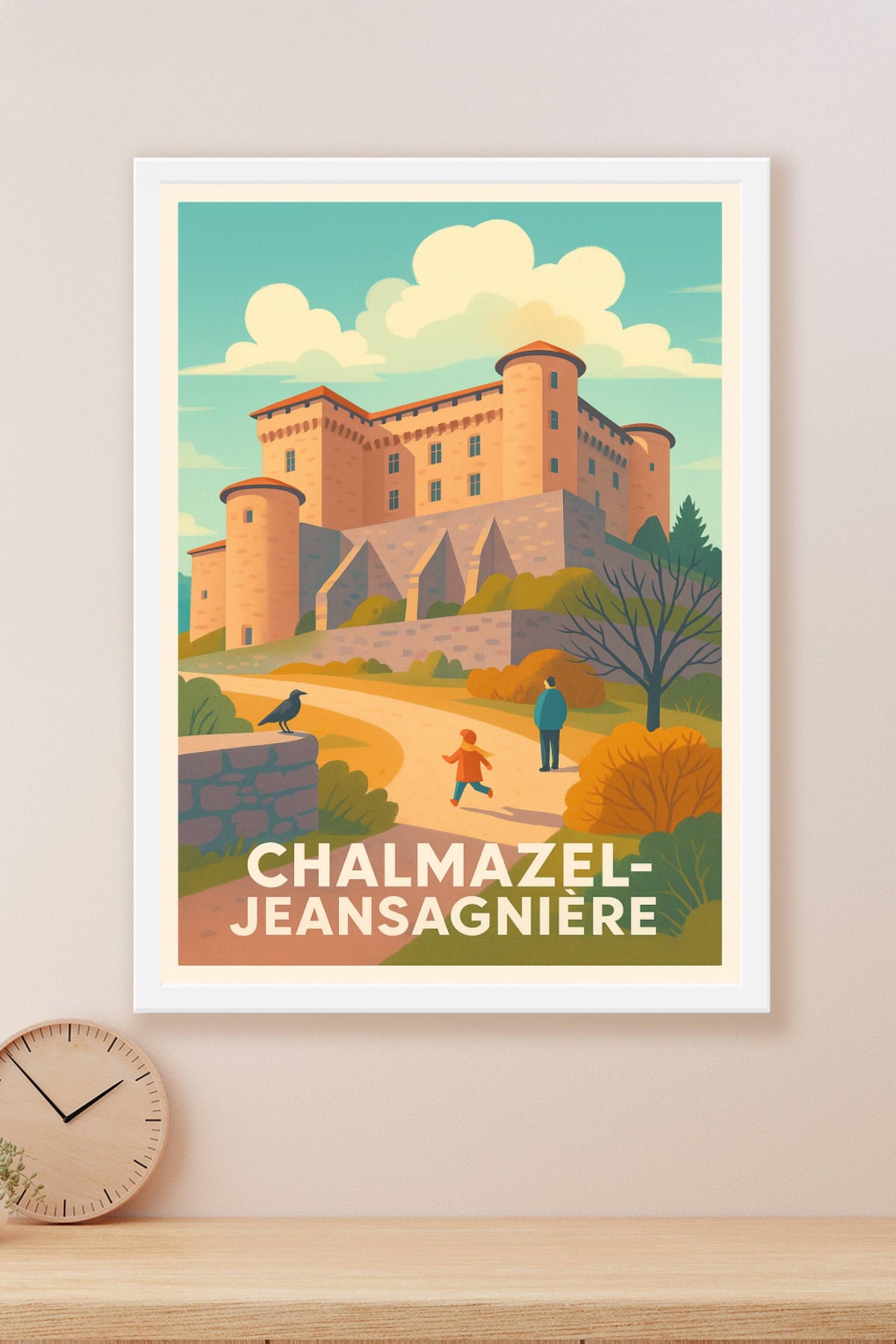 Affiche Chalmazel-Jeansagnière — L'empreinte médiévale au cœur de l'Ardèche · poster d'art de Chalmazel-Jeansagnière