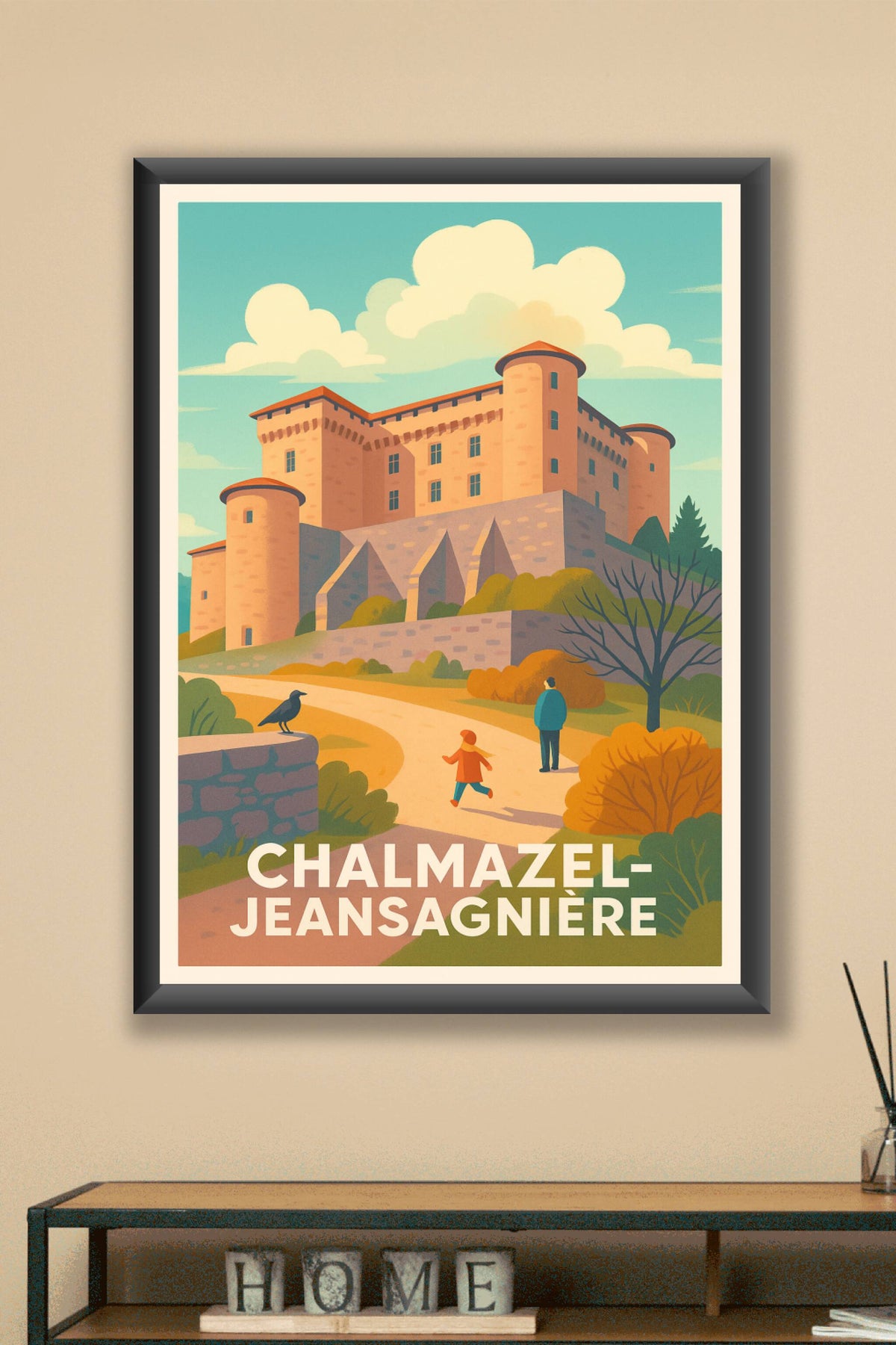 Affiche Chalmazel-Jeansagnière — L'empreinte médiévale au cœur de l'Ardèche · poster d'art de Chalmazel-Jeansagnière
