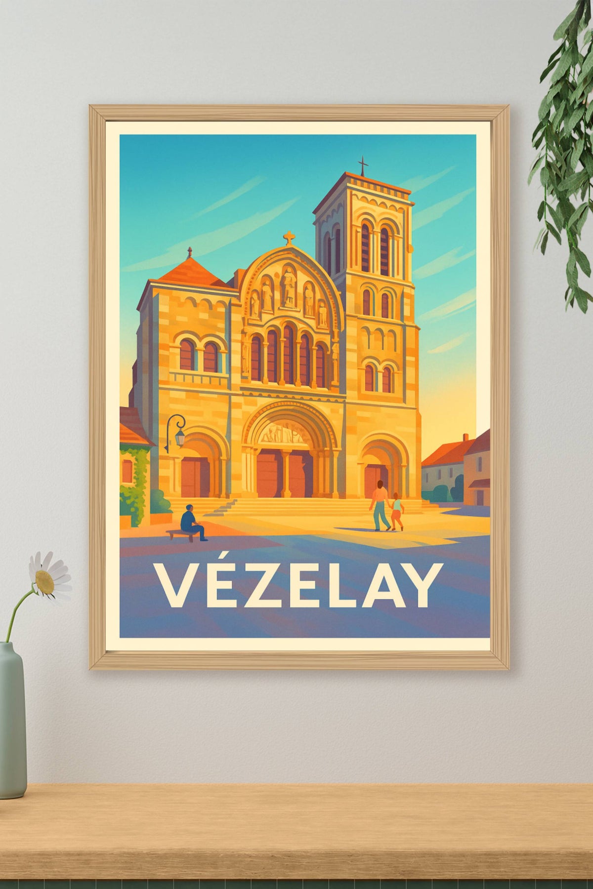 Affiche Vézelay — Trésor de l'architecture romane · poster d'art de Vézelay