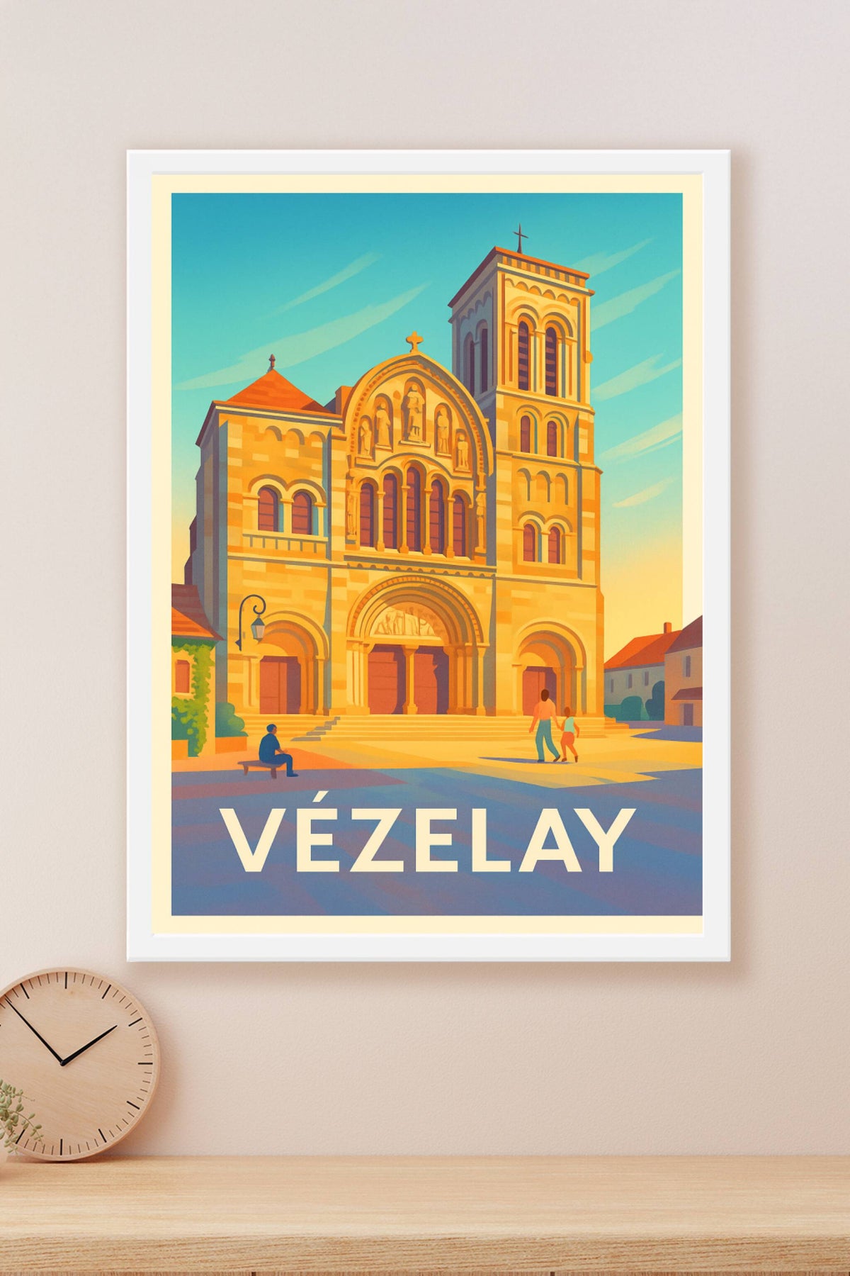 Affiche Vézelay — Trésor de l'architecture romane · poster d'art de Vézelay