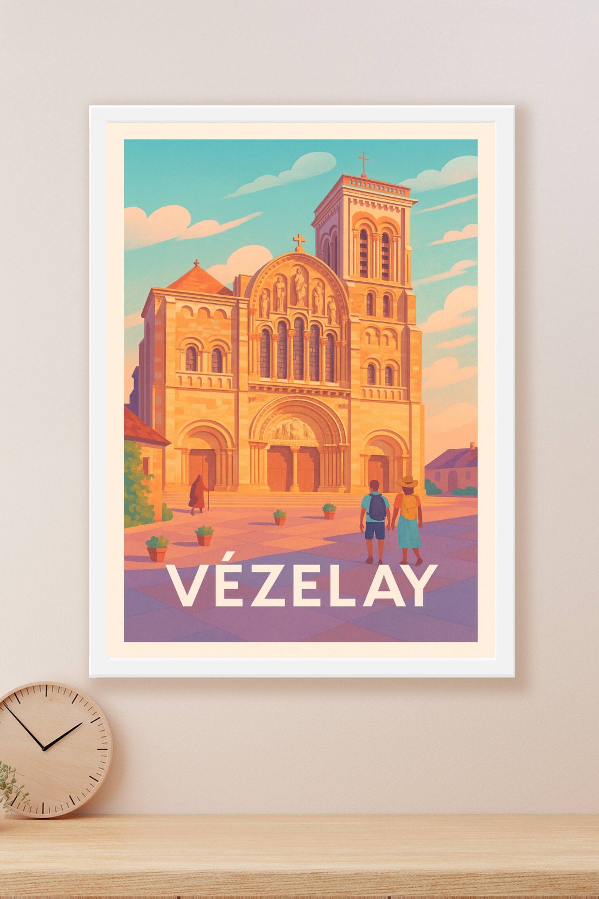 Affiche Vézelay — L'élégance du patrimoine historique · poster d'art de Vézelay