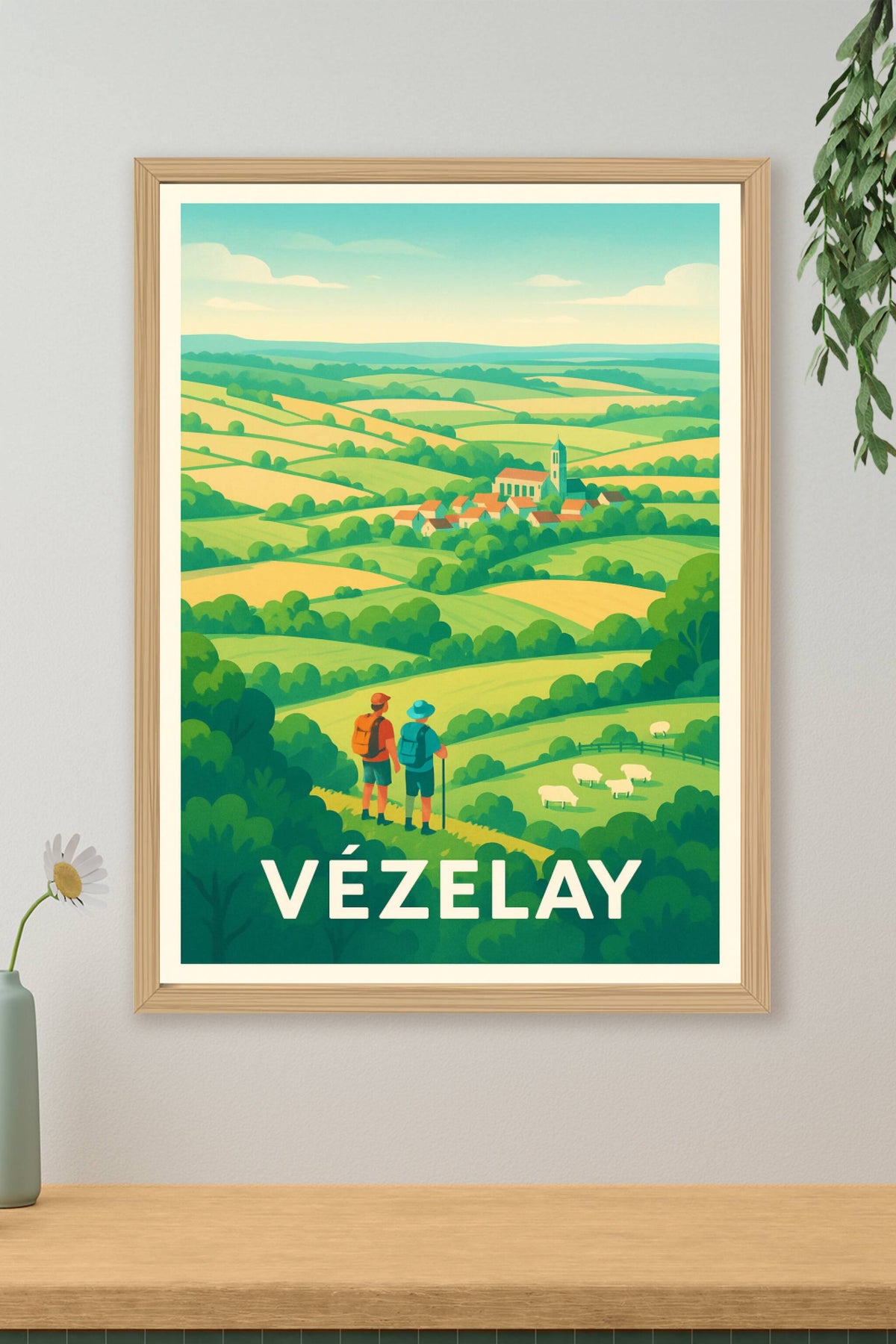 Affiche Vézelay — Escapade bucolique au cœur de la campagne · poster d'art de Vézelay