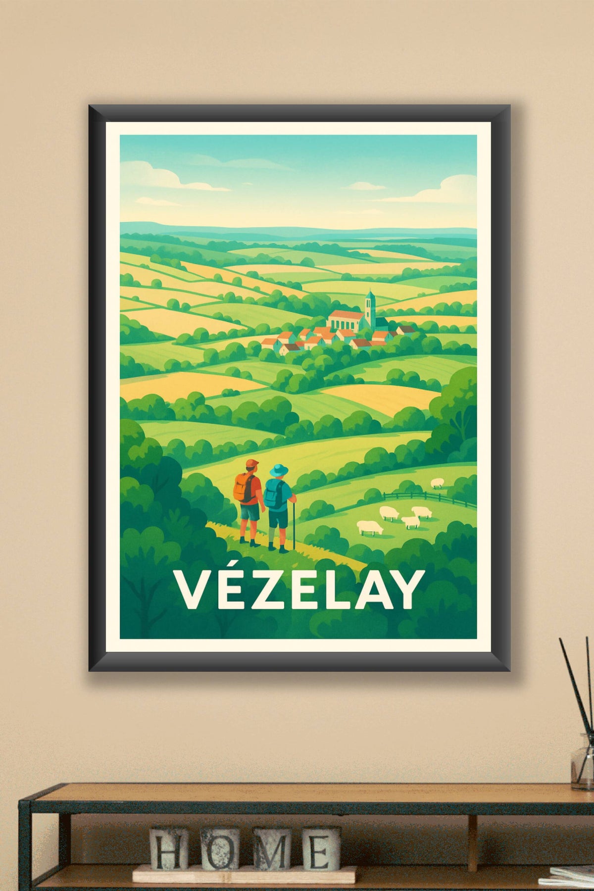 Affiche Vézelay — Escapade bucolique au cœur de la campagne · poster d'art de Vézelay