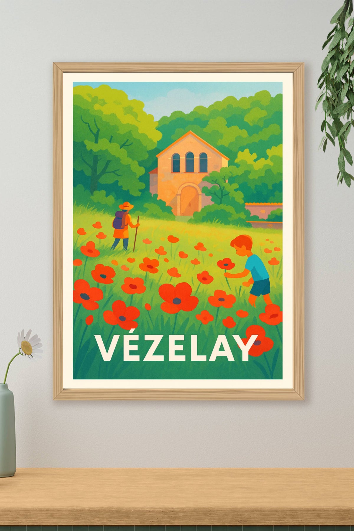 Affiche Vézelay — Poésie et nature en pleine floraison · poster d'art de Vézelay