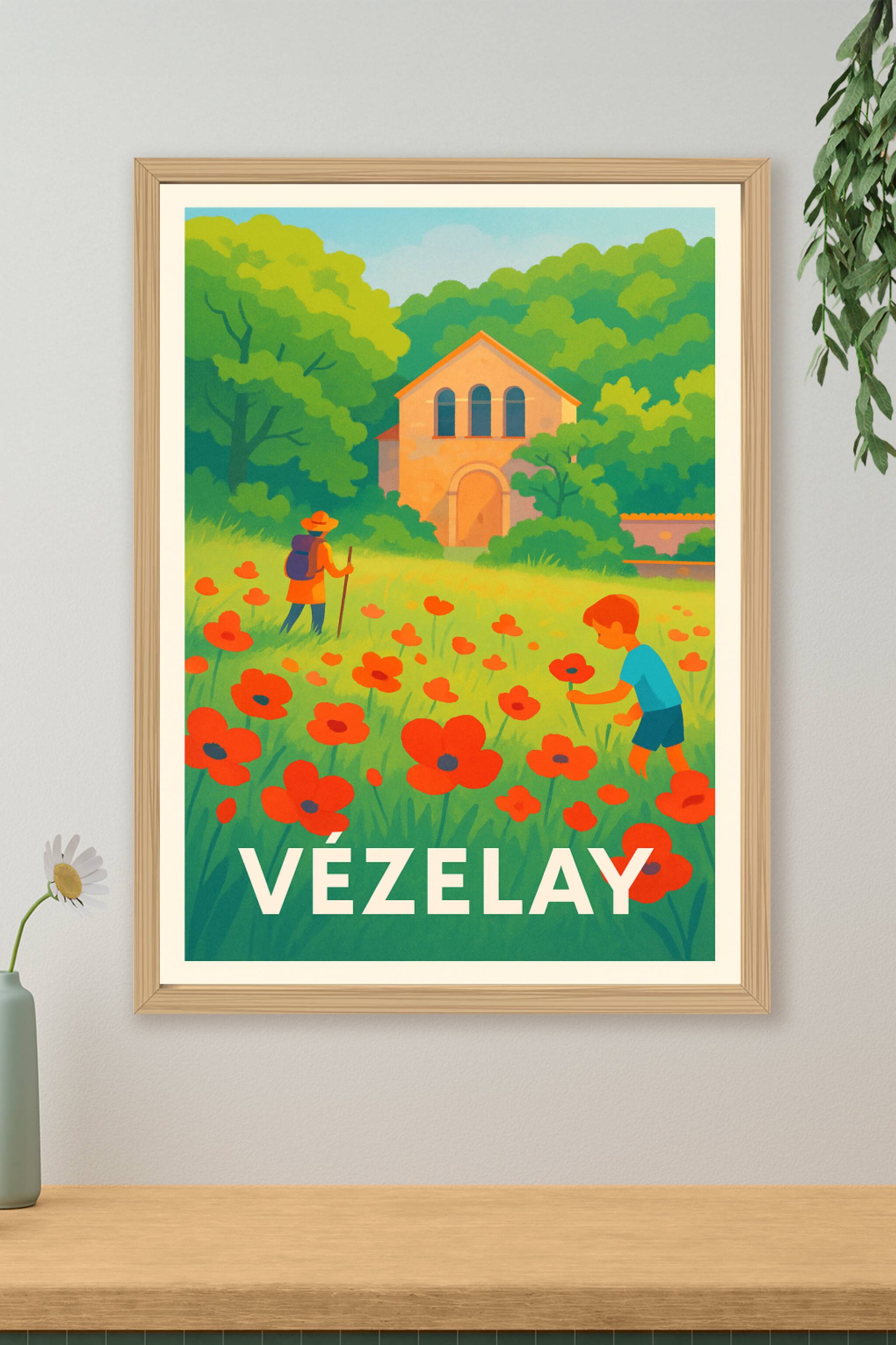 Affiche de Vézelay - Poésie et nature en pleine floraison