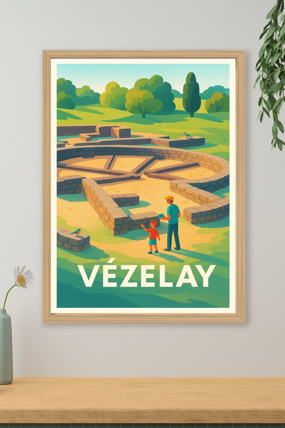Affiche Vézelay — Un voyage au cœur de l'histoire · poster d'art de Vézelay