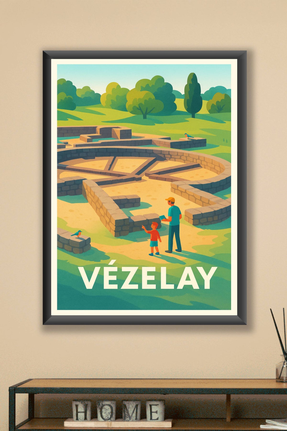 Affiche Vézelay — Un voyage au cœur de l'histoire · poster d'art de Vézelay