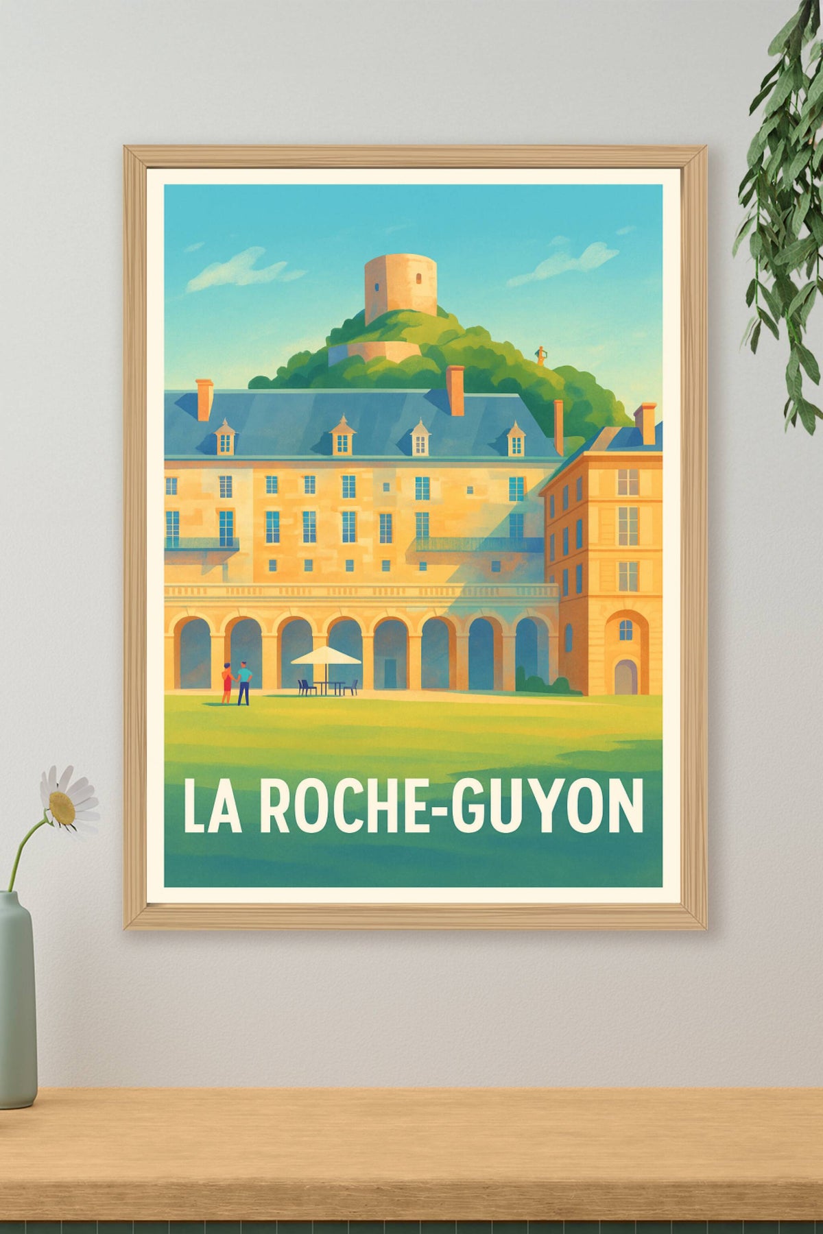 Affiche La Roche-Guyon — Charme et histoire au fil du temps · poster d'art de La Roche-Guyon
