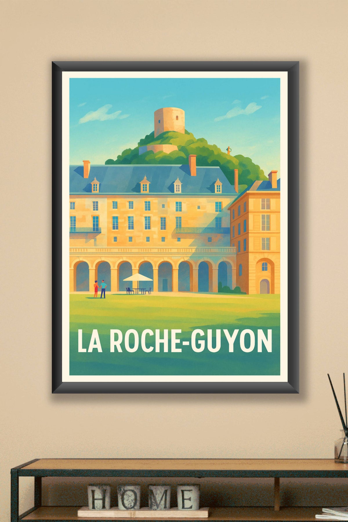 Affiche La Roche-Guyon — Charme et histoire au fil du temps · poster d'art de La Roche-Guyon