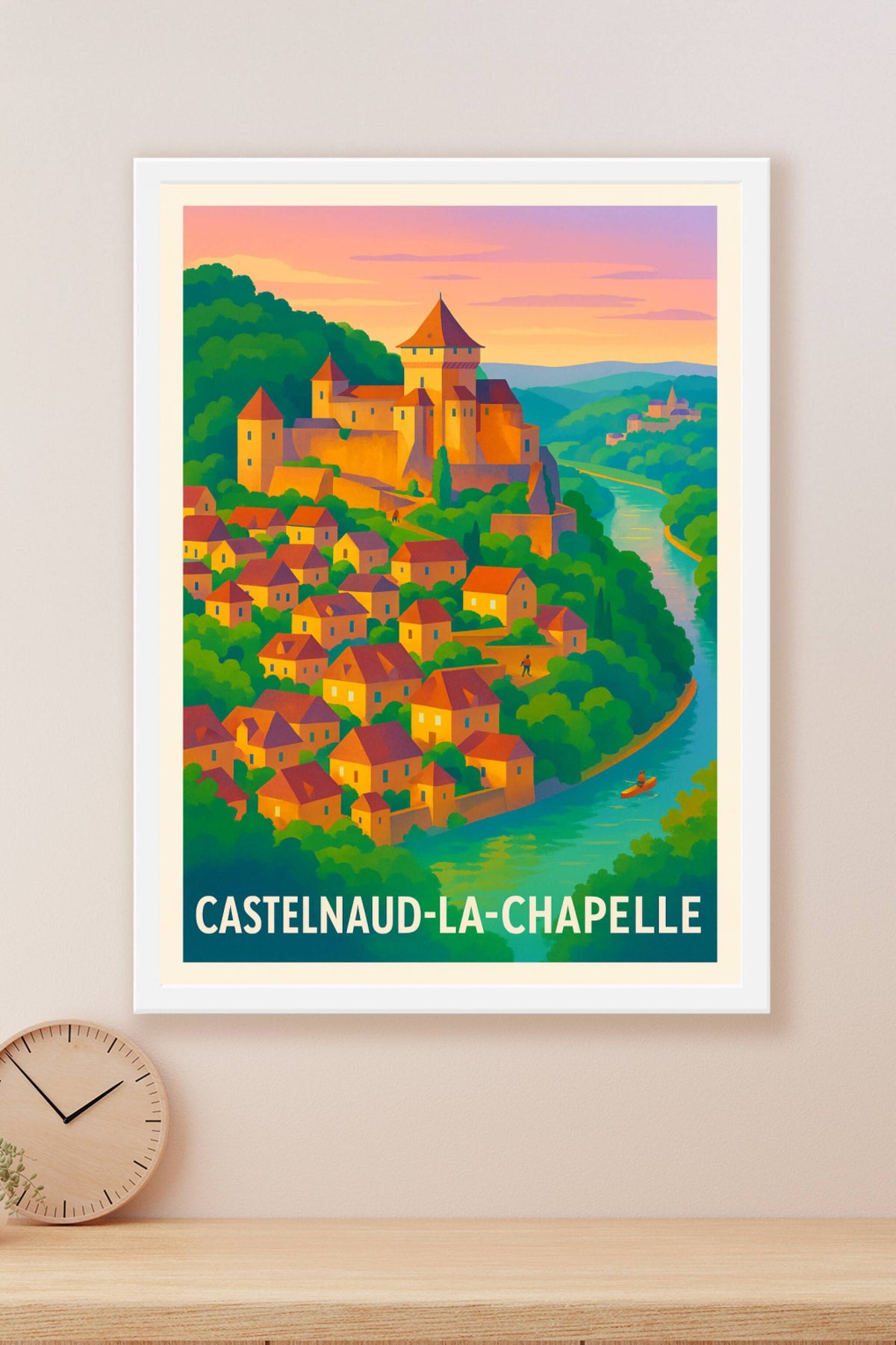 Affiche Castelnaud-la-Chapelle — Une vue enchantée au coeur de la Dordogne · poster d'art de Castelnaud-la-Chapelle