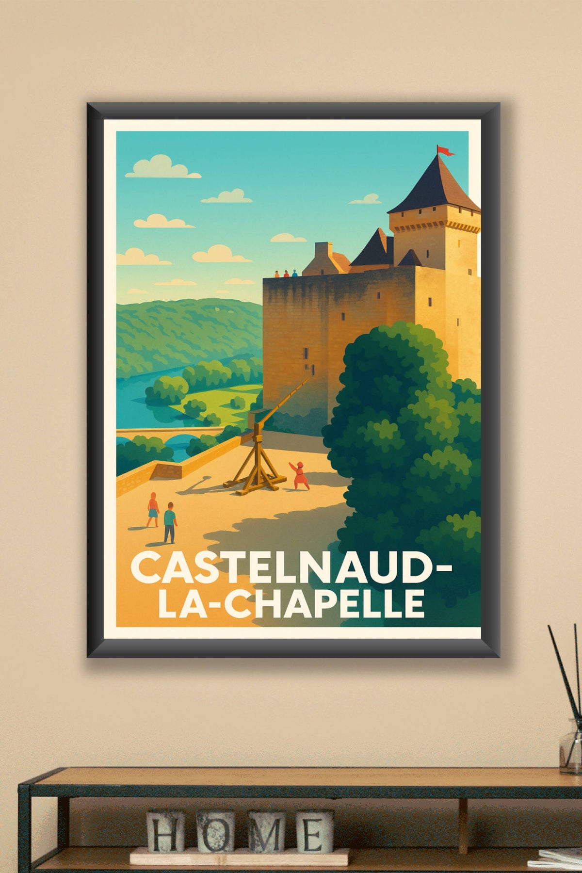 Affiche Castelnaud-la-Chapelle — Voyage au cœur du Moyen Âge · poster d'art de Castelnaud-la-Chapelle