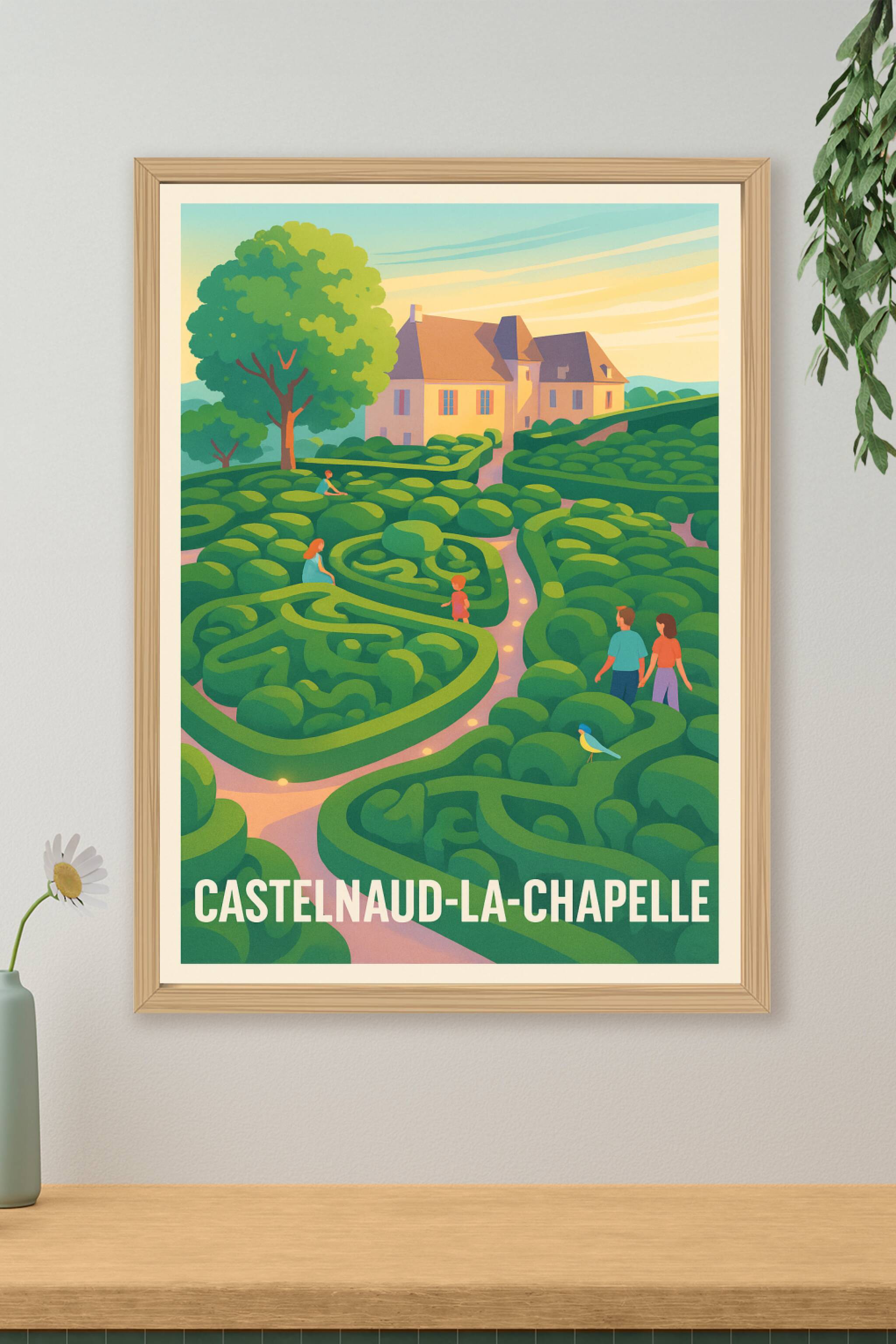 Affiche de Castelnaud-la-Chapelle - L'émerveillement du jardin labyrinthique