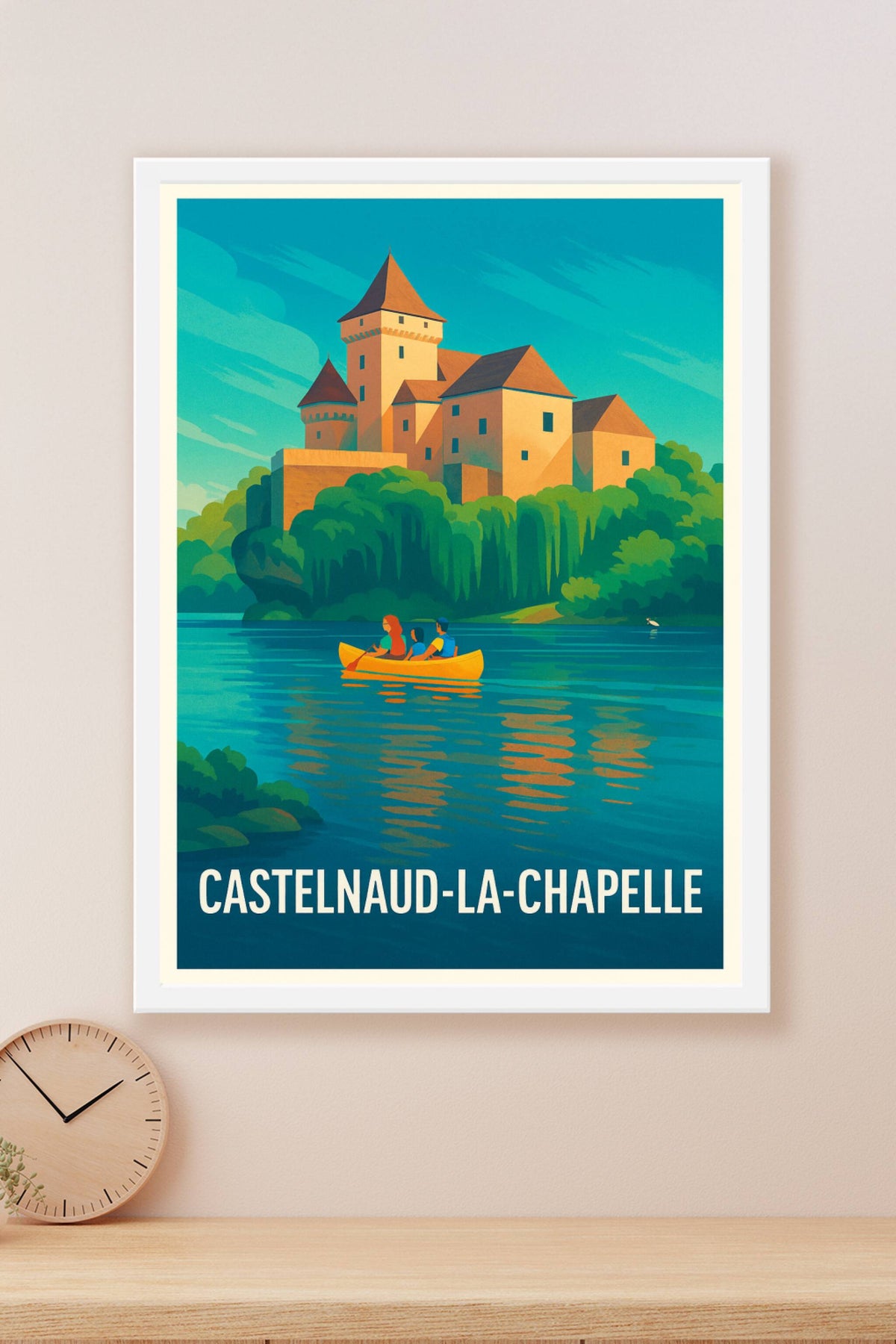 Affiche Castelnaud-la-Chapelle — Évasion et patrimoine au bord de l'eau · poster d'art de Castelnaud-la-Chapelle