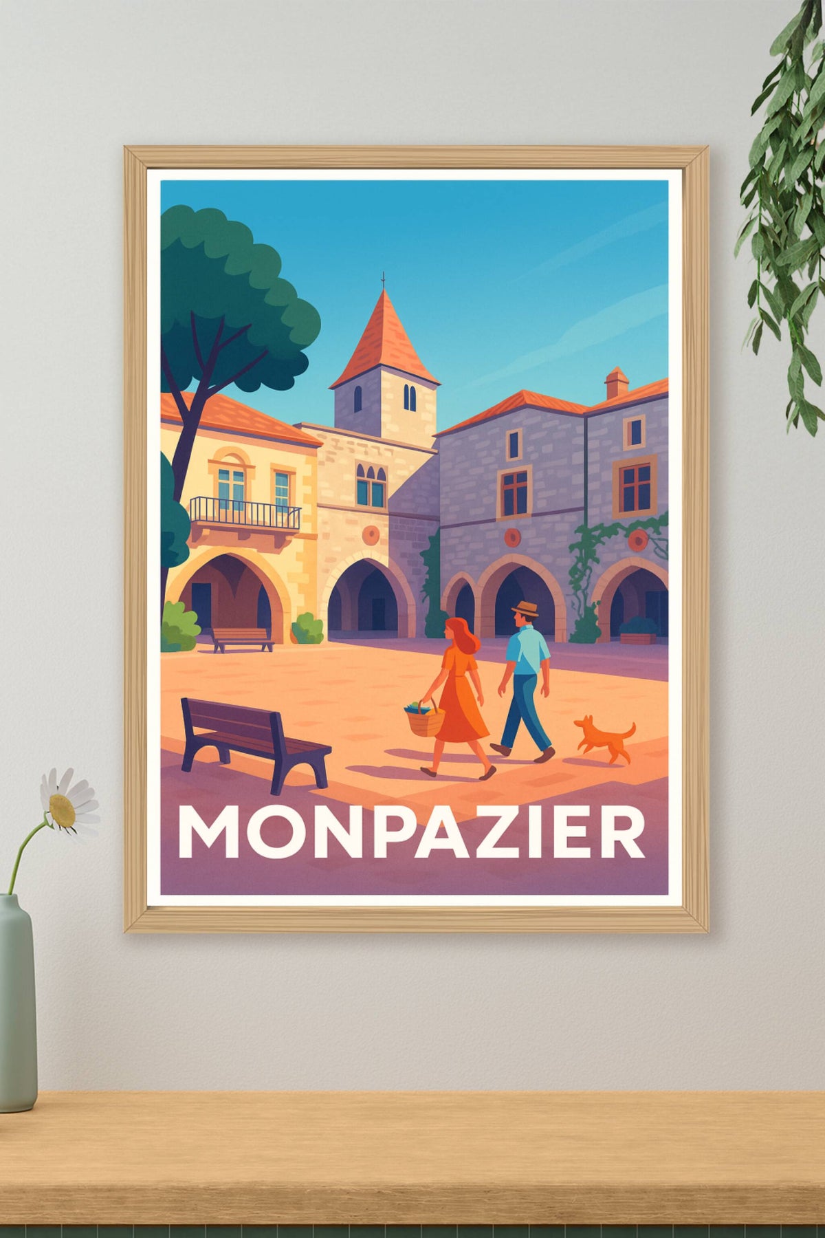 Affiche Monpazier — Charme et Sérénité en Périgord · poster d'art de Monpazier