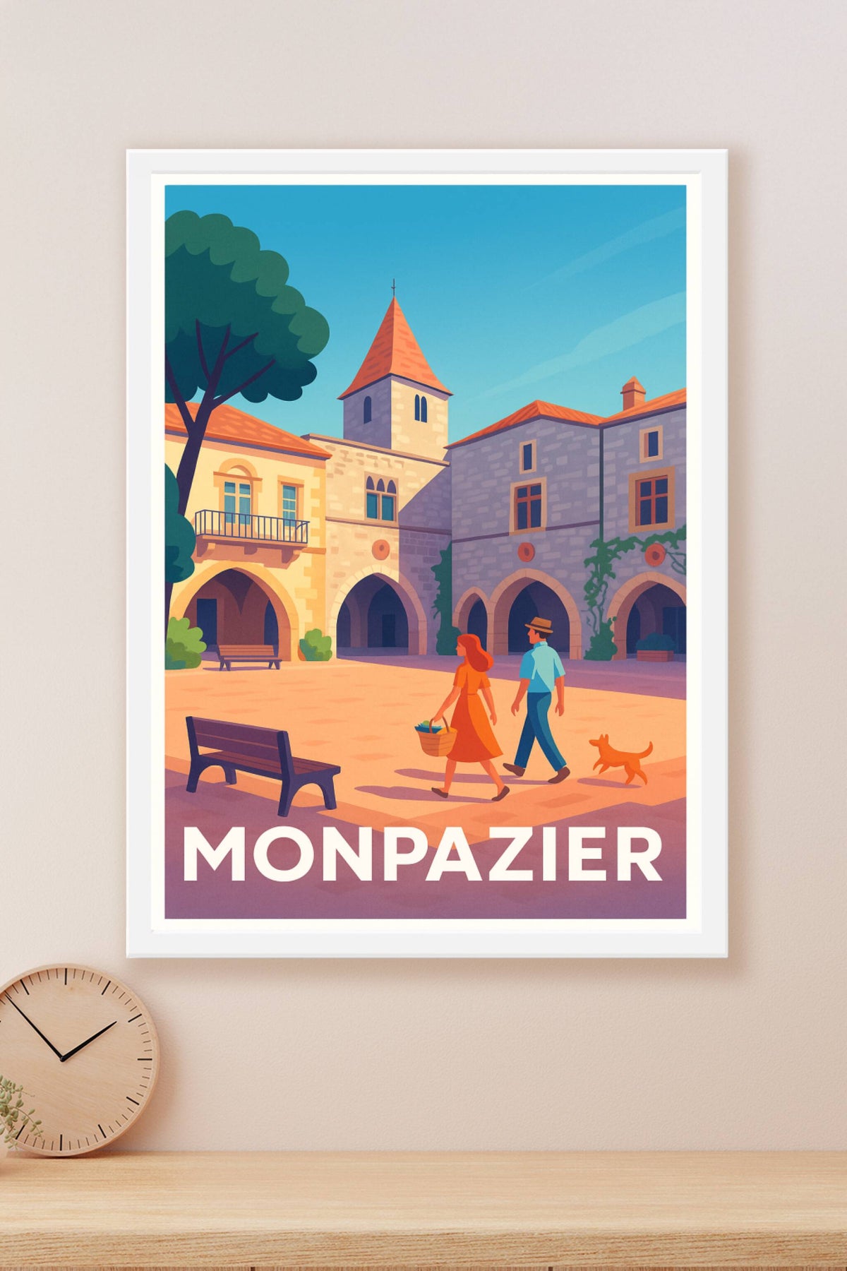 Affiche Monpazier — Charme et Sérénité en Périgord · poster d'art de Monpazier