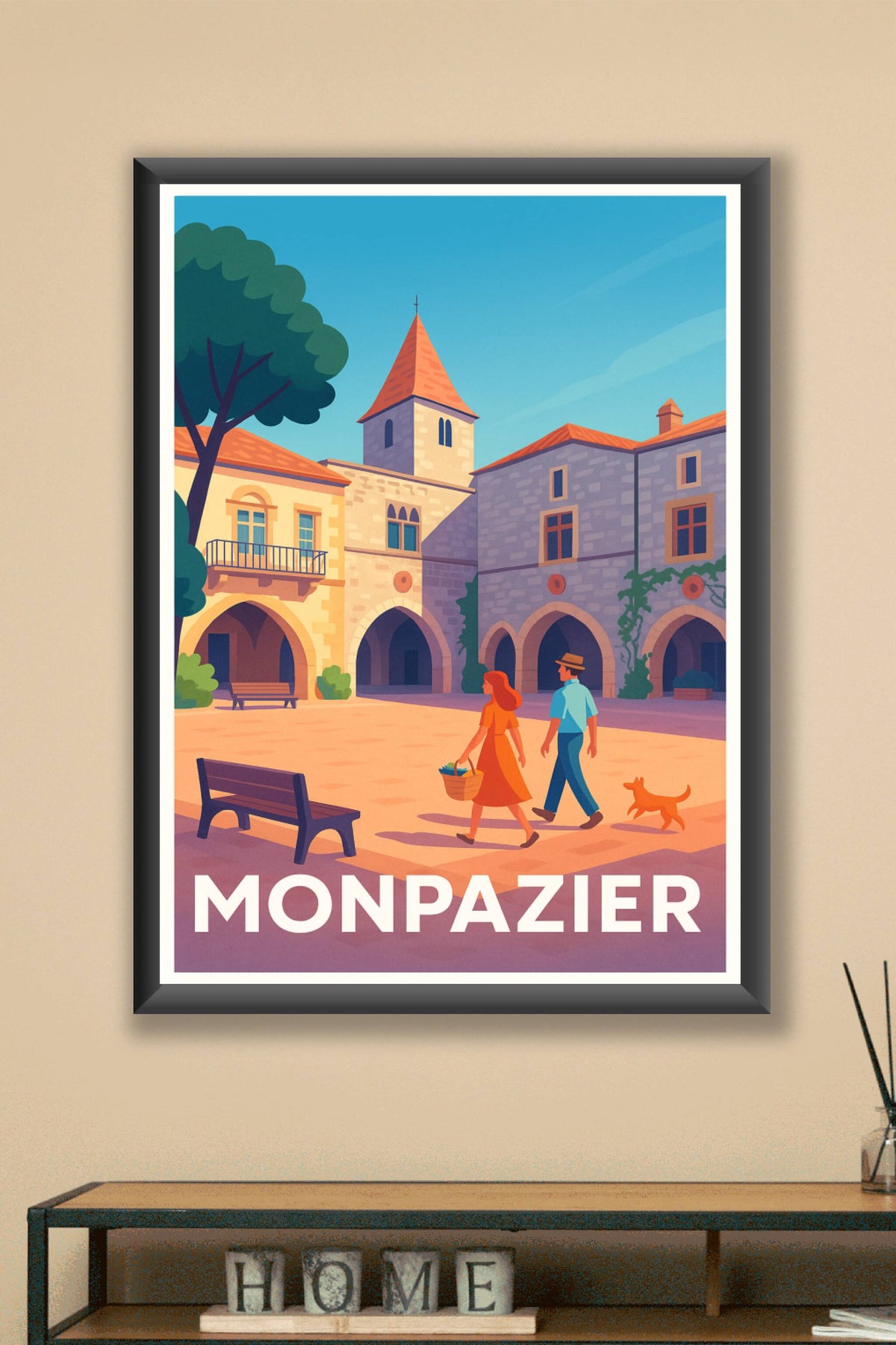 Affiche Monpazier — Charme et Sérénité en Périgord · poster d'art de Monpazier