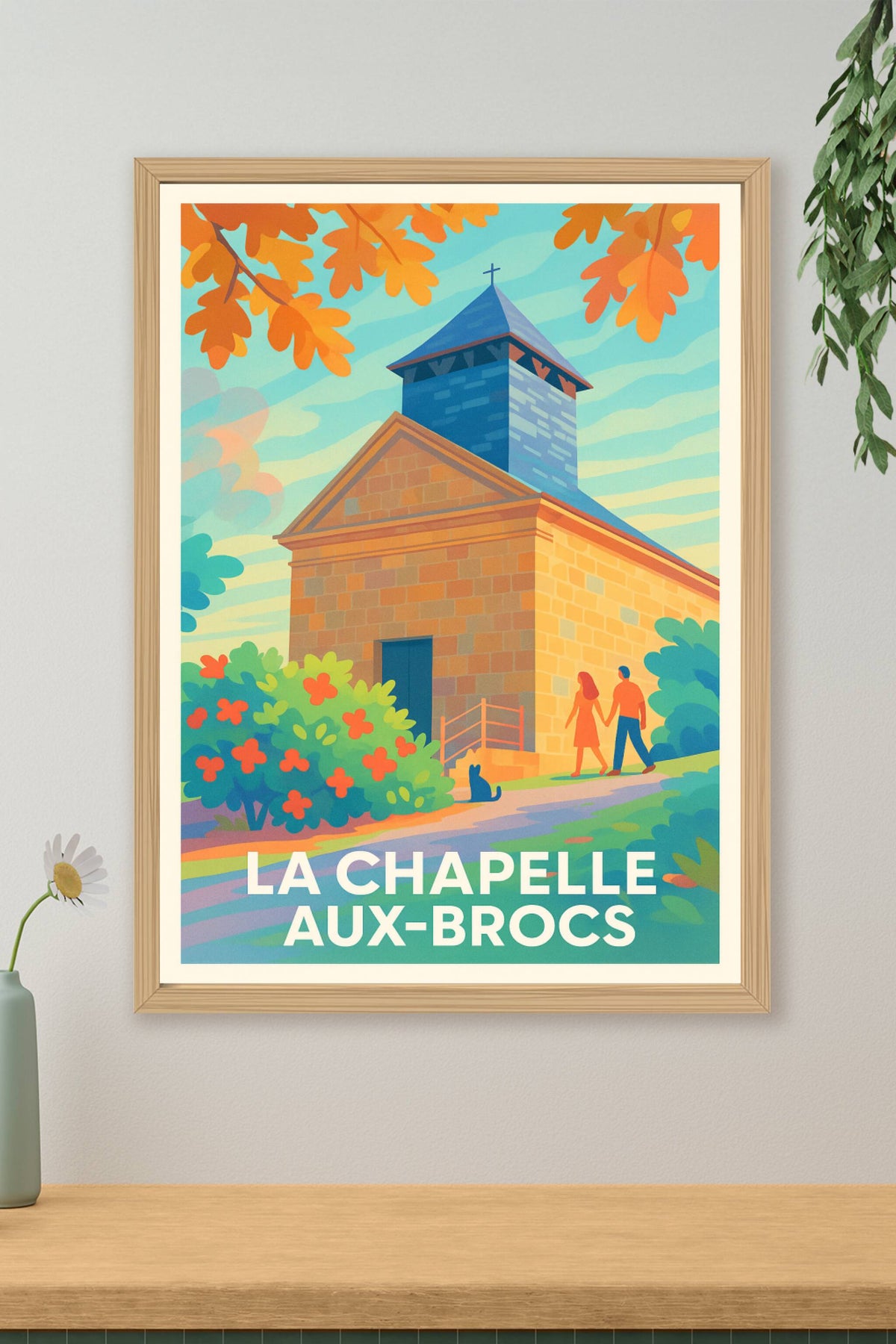 Affiche La Chapelle aux Brocs — Un havre de paix à découvrir · poster d'art de La Chapelle aux Brocs