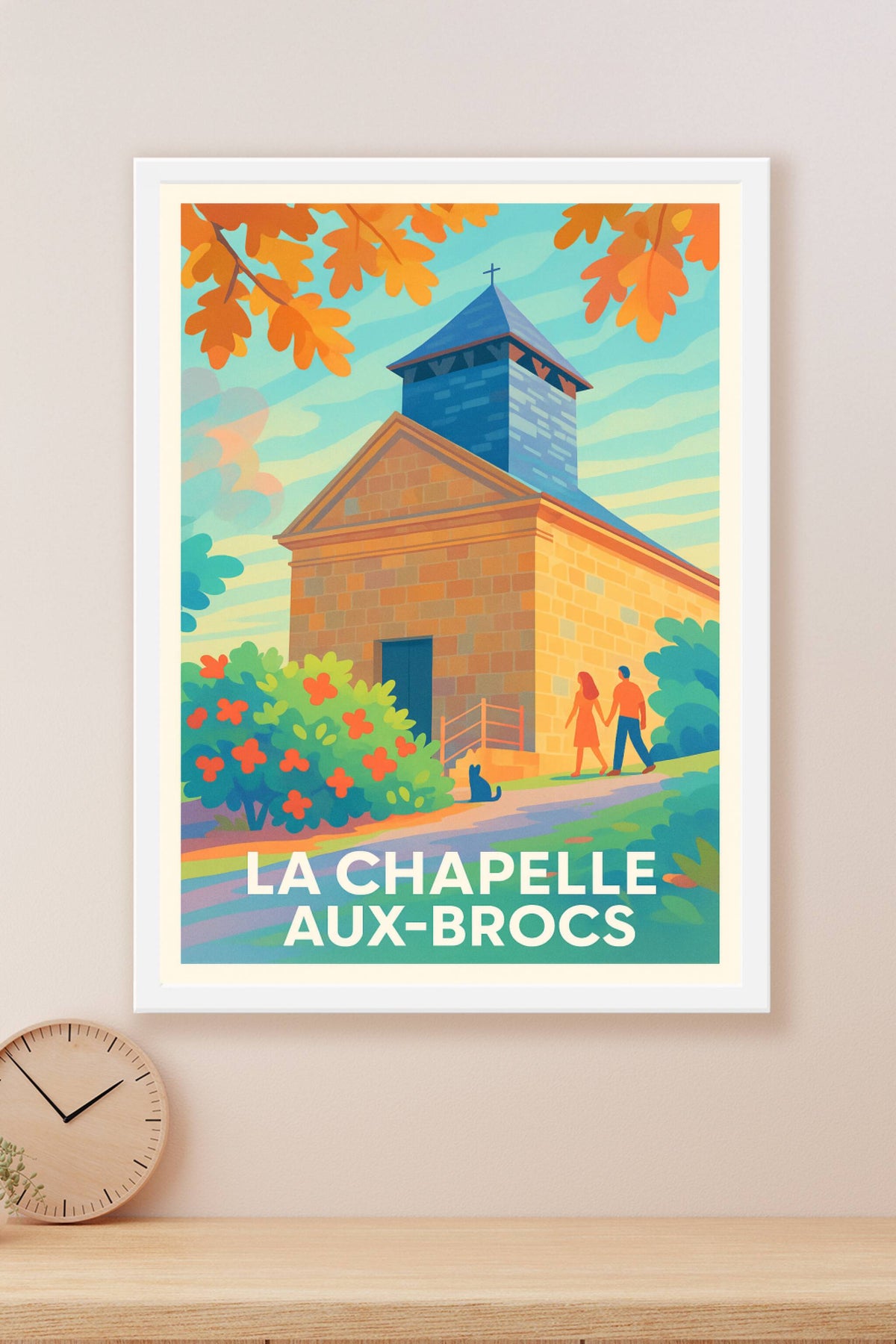Affiche La Chapelle aux Brocs — Un havre de paix à découvrir · poster d'art de La Chapelle aux Brocs