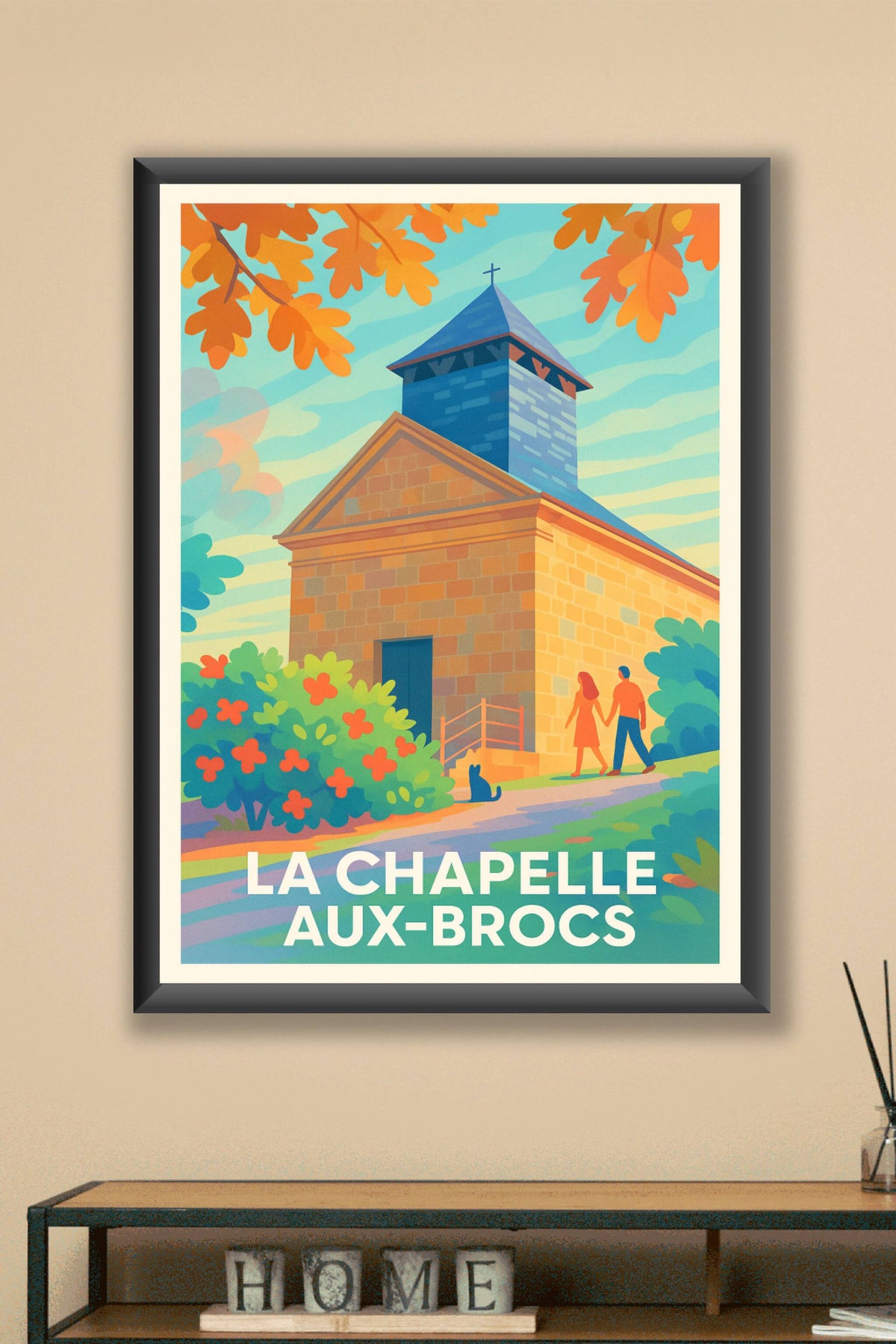 Affiche La Chapelle aux Brocs — Un havre de paix à découvrir · poster d'art de La Chapelle aux Brocs
