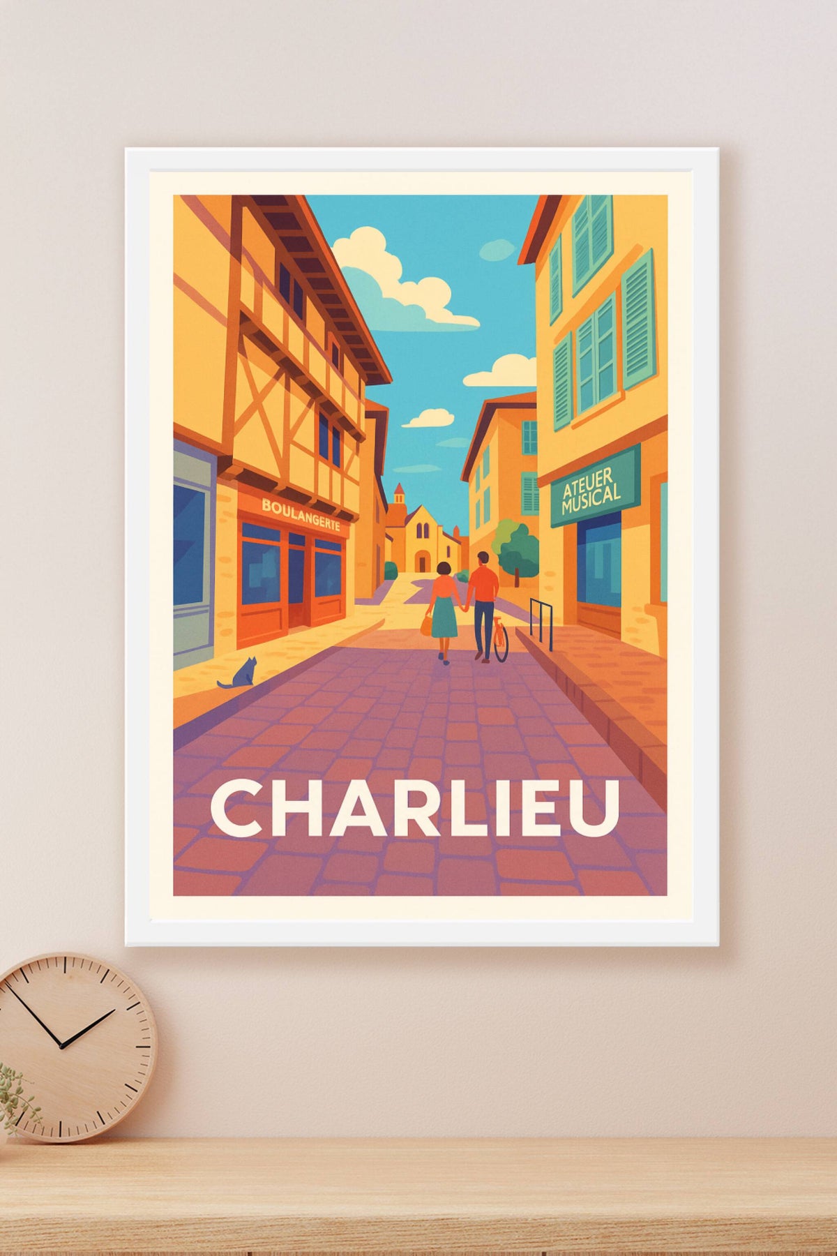 Affiche Charlieu — Promenade romantique au cœur de la cité historique · poster d'art de Charlieu