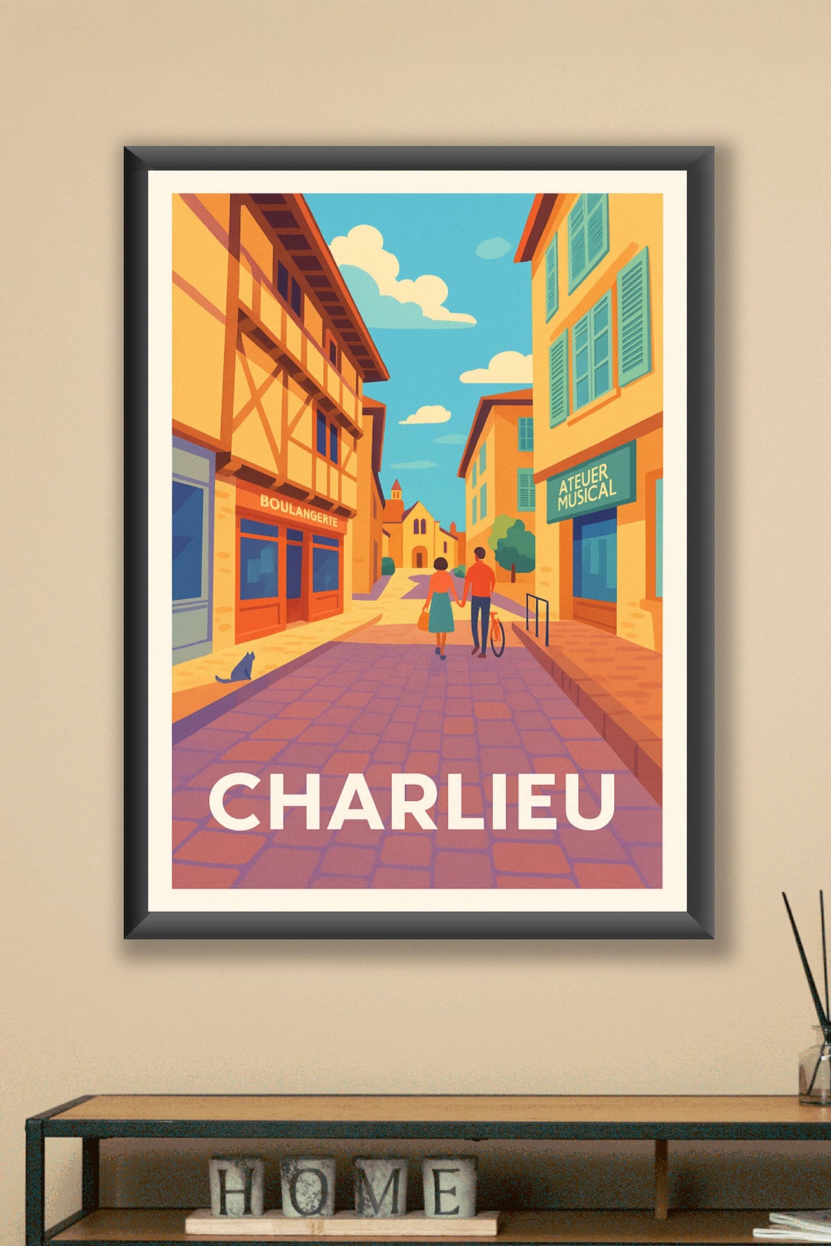 Affiche Charlieu — Promenade romantique au cœur de la cité historique · poster d'art de Charlieu