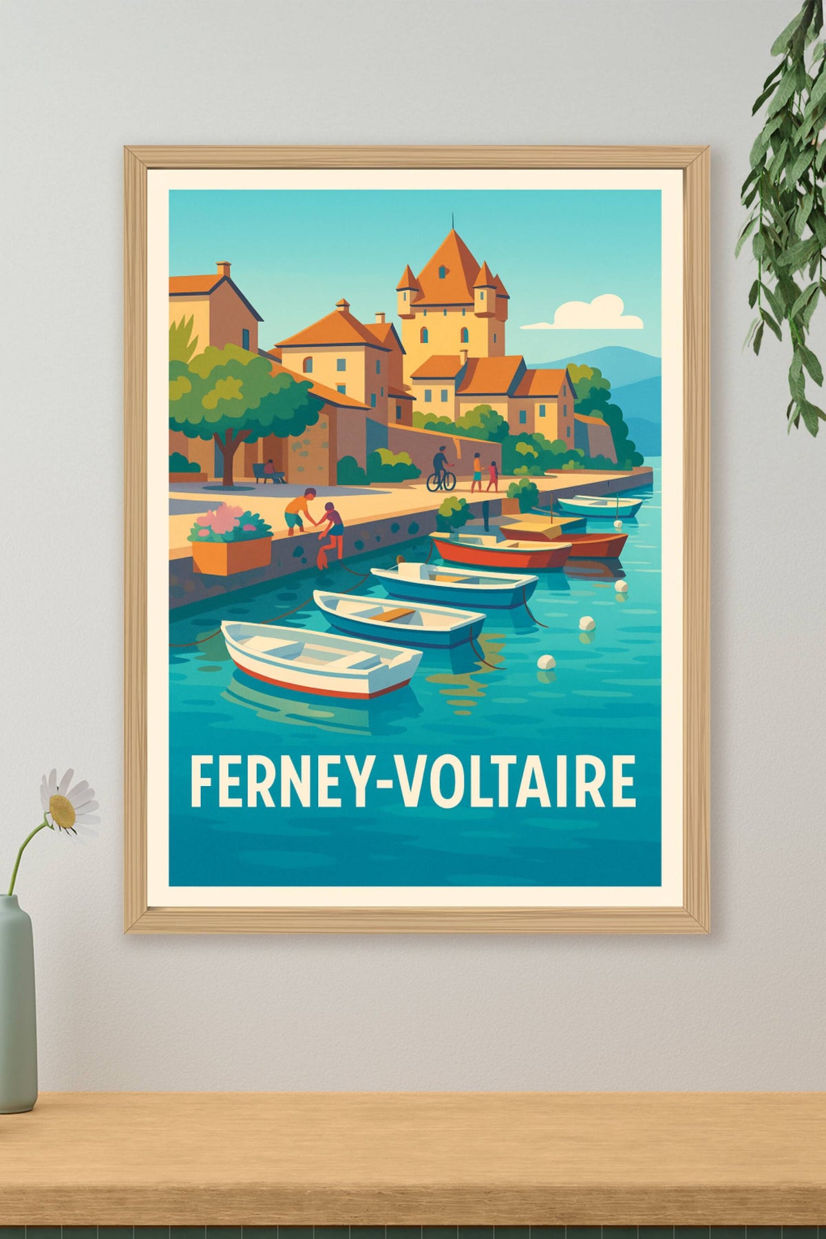 Affiche Ferney-Voltaire — Charme paisible au bord de l'eau · poster d'art de Ferney-Voltaire