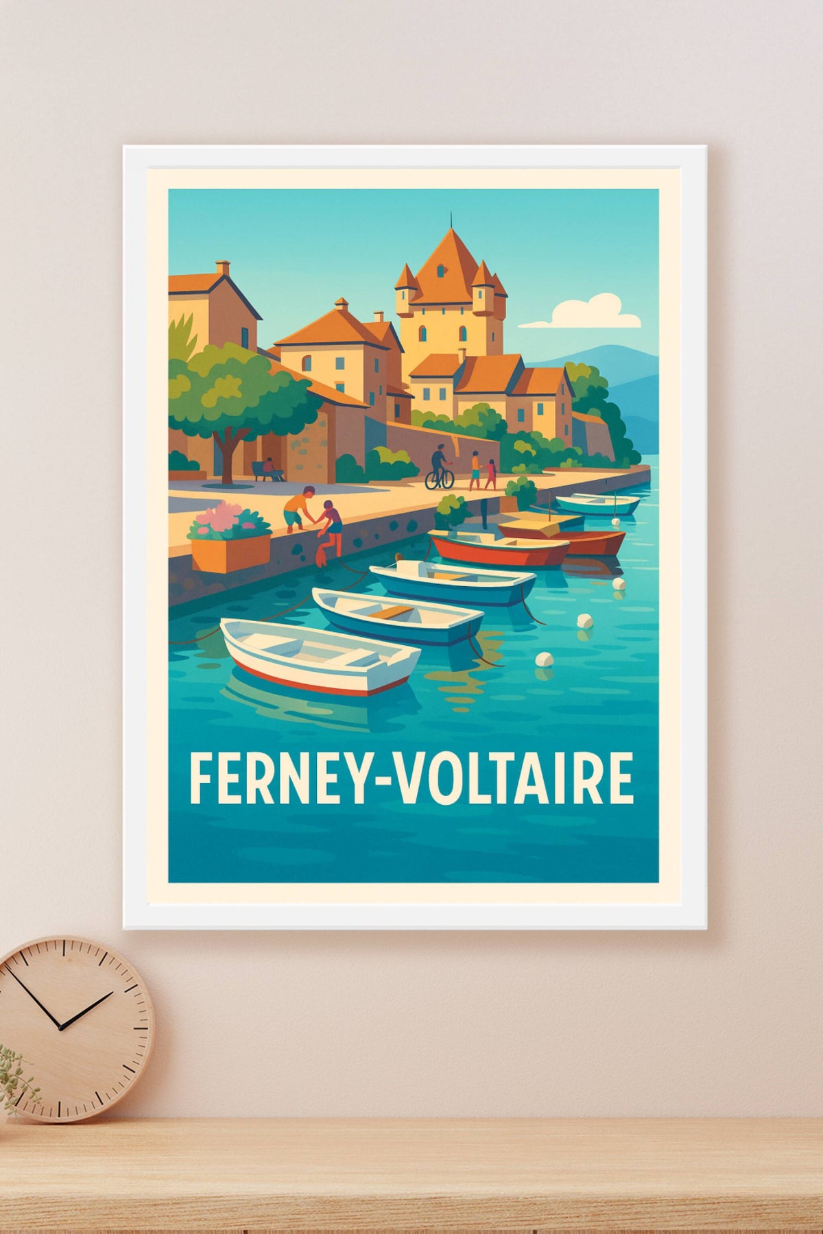 Affiche Ferney-Voltaire — Charme paisible au bord de l'eau · poster d'art de Ferney-Voltaire