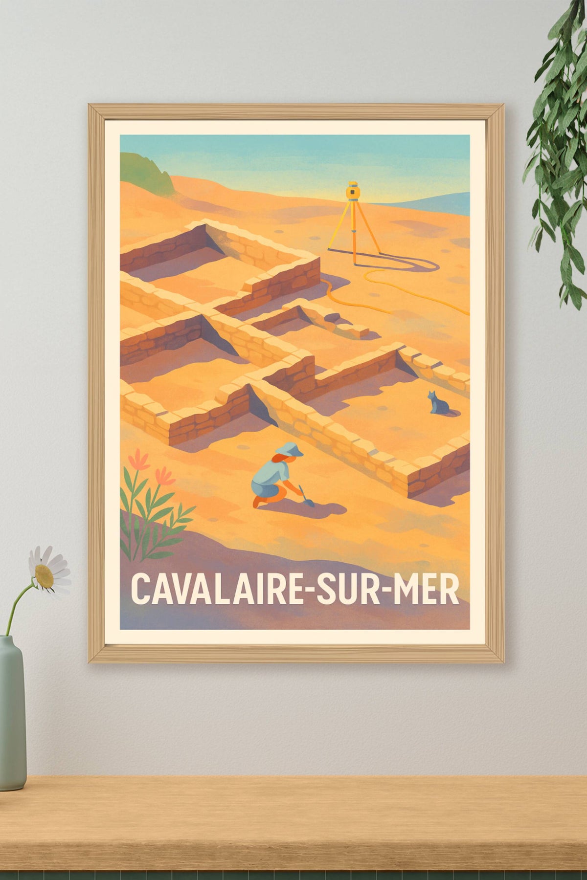 Affiche Cavalaire-sur-Mer — L'Archéologie en Douceur Méditerranéenne · poster d'art de Cavalaire-sur-Mer