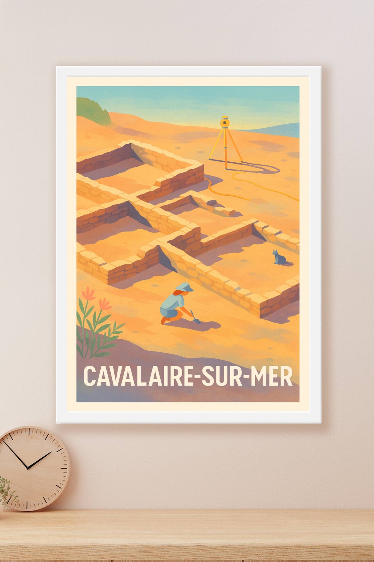 Affiche Cavalaire-sur-Mer — L'Archéologie en Douceur Méditerranéenne · poster d'art de Cavalaire-sur-Mer