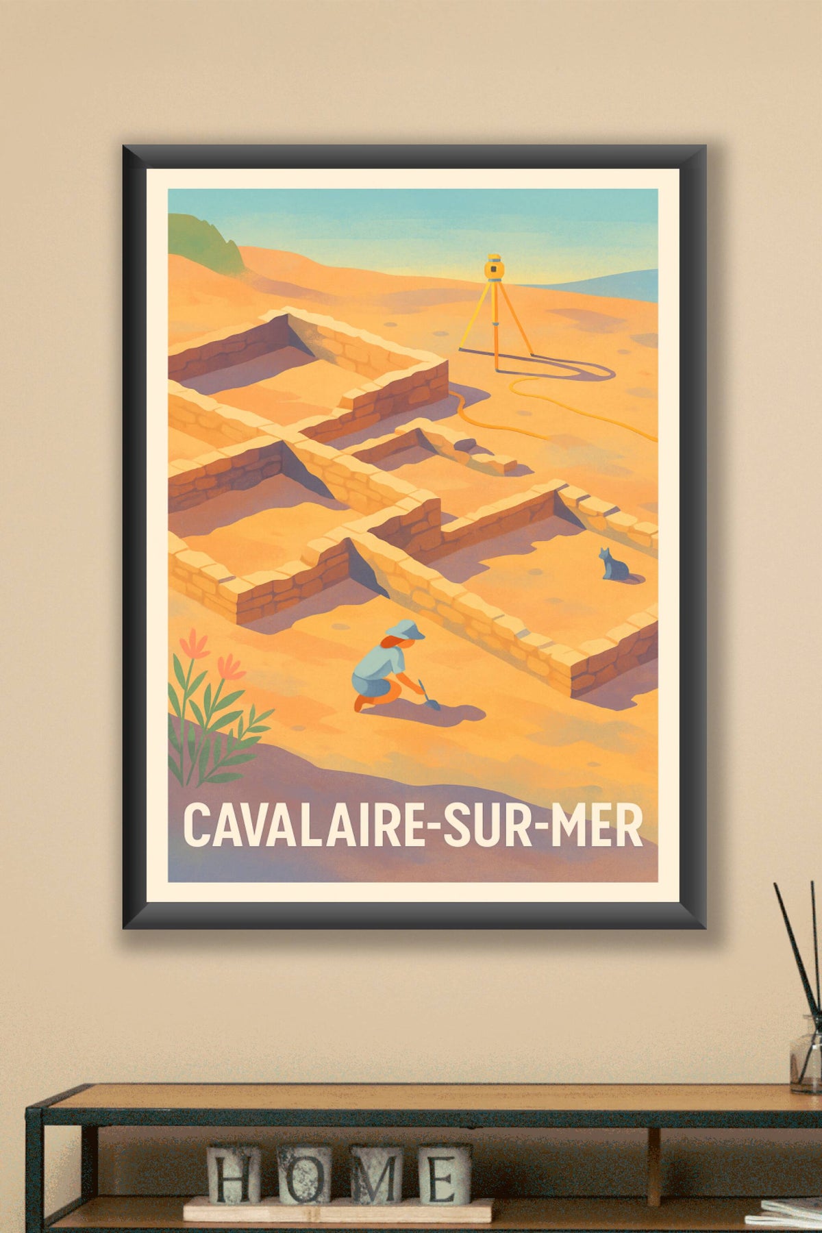 Affiche Cavalaire-sur-Mer — L'Archéologie en Douceur Méditerranéenne · poster d'art de Cavalaire-sur-Mer