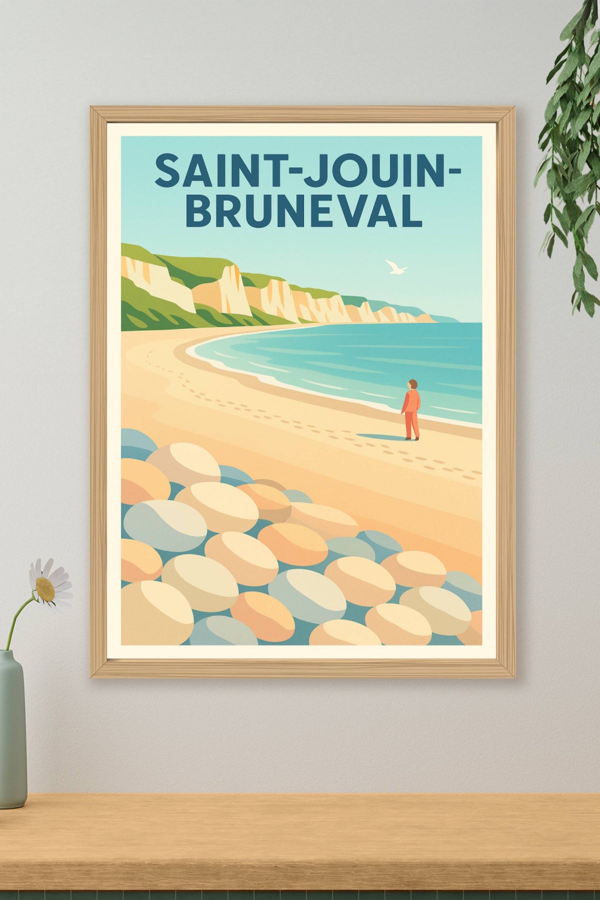 Affiche Saint-Jouin-Bruneval — Sérénité au bord de la mer · poster d'art de Saint-Jouin-Bruneval