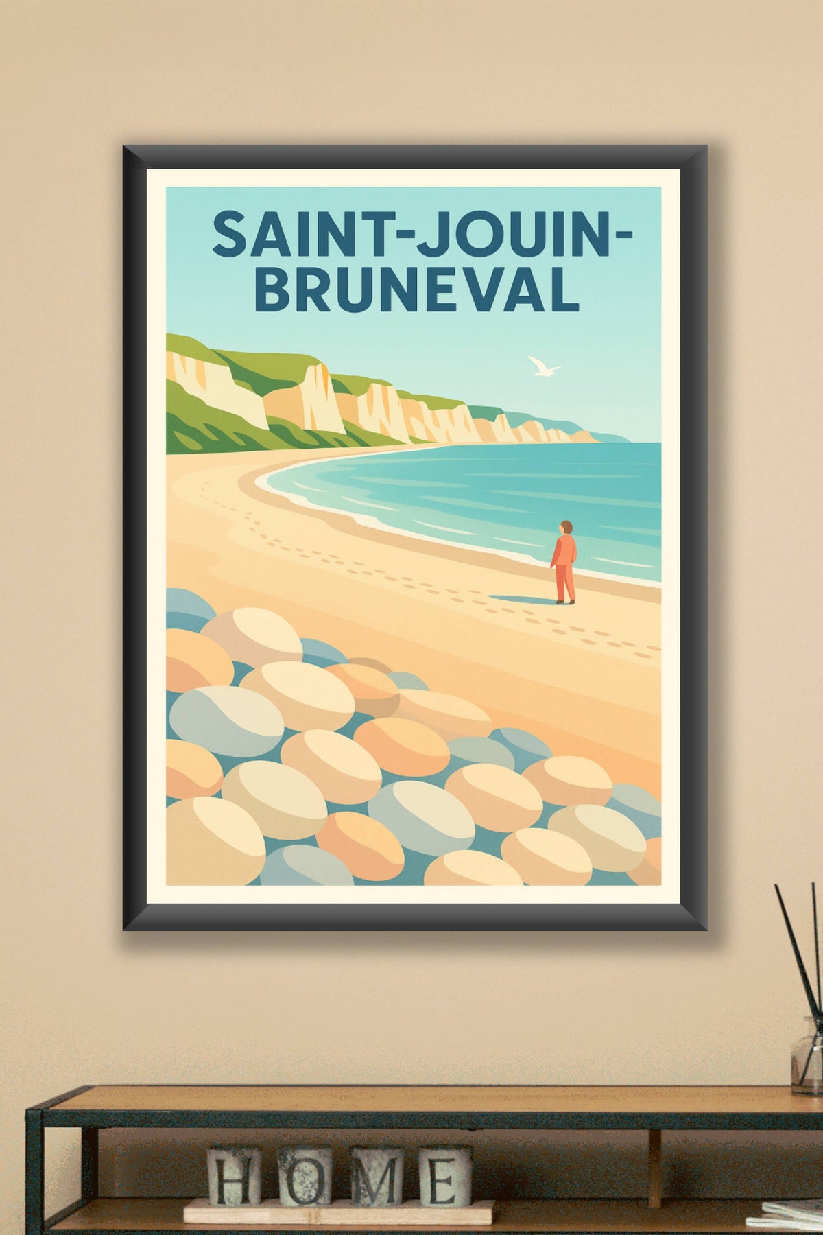 Affiche Saint-Jouin-Bruneval — Sérénité au bord de la mer · poster d'art de Saint-Jouin-Bruneval
