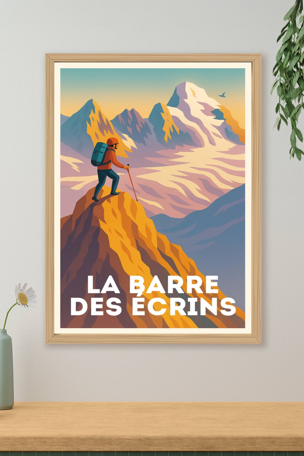 Affiche La Barre des Écrins — Aventure en haute montagne · poster d'art de La Barre des Écrins