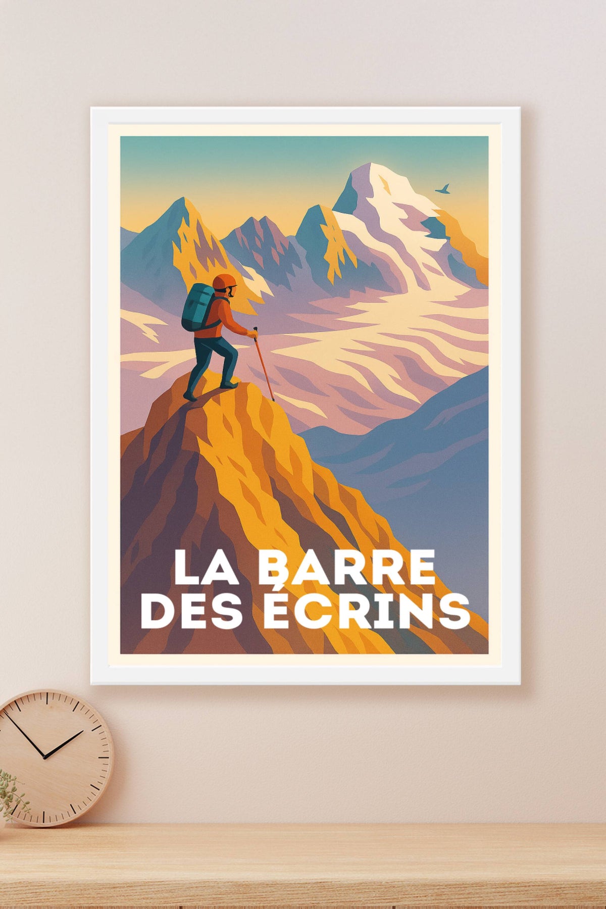 Affiche La Barre des Écrins — Aventure en haute montagne · poster d'art de La Barre des Écrins