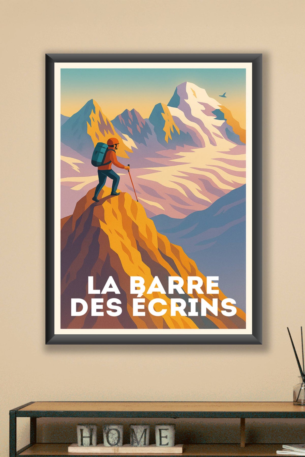Affiche La Barre des Écrins — Aventure en haute montagne · poster d'art de La Barre des Écrins