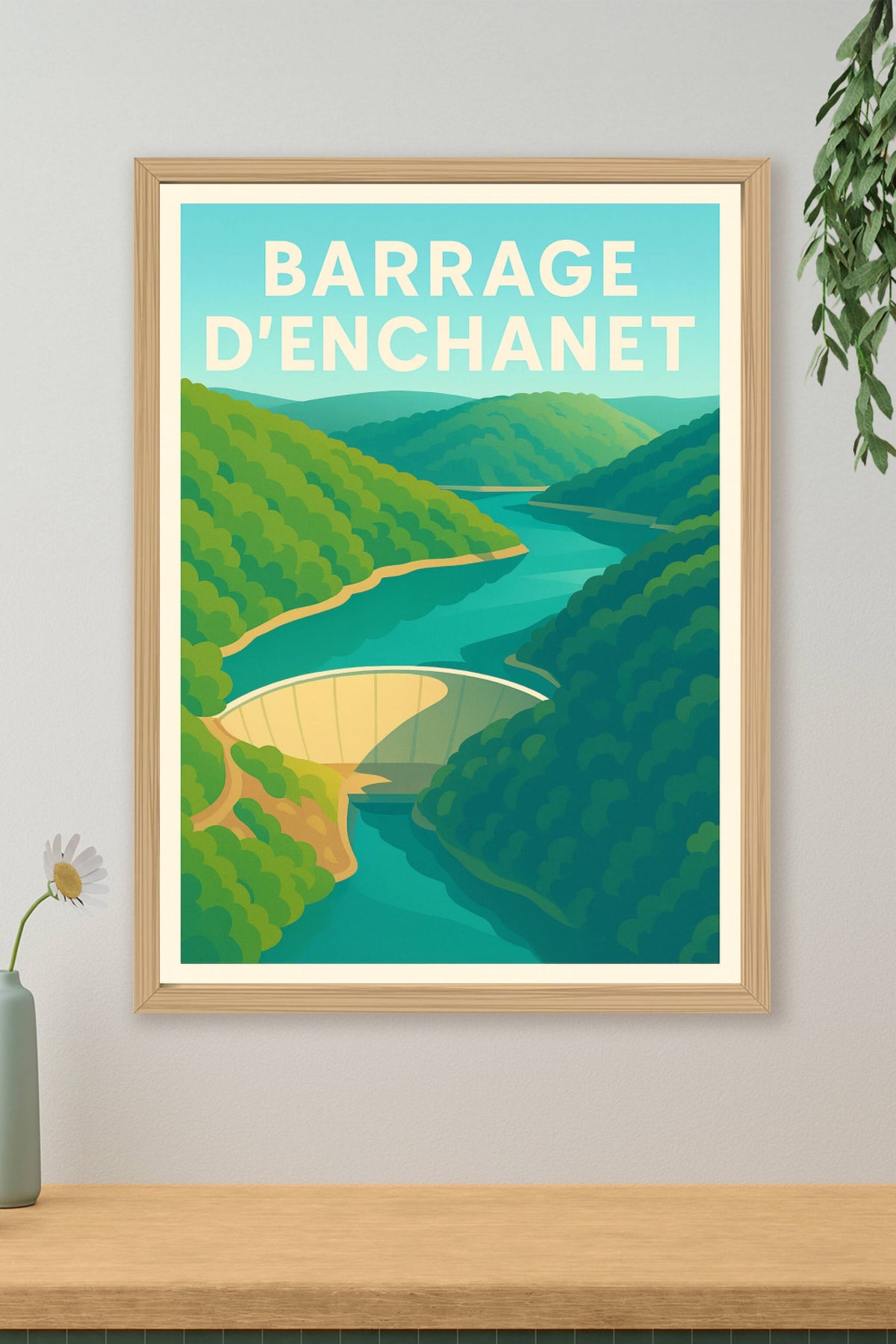 Affiche Enchanet — Harmonie naturelle au Barrage d'Enchanet · poster d'art de Enchanet