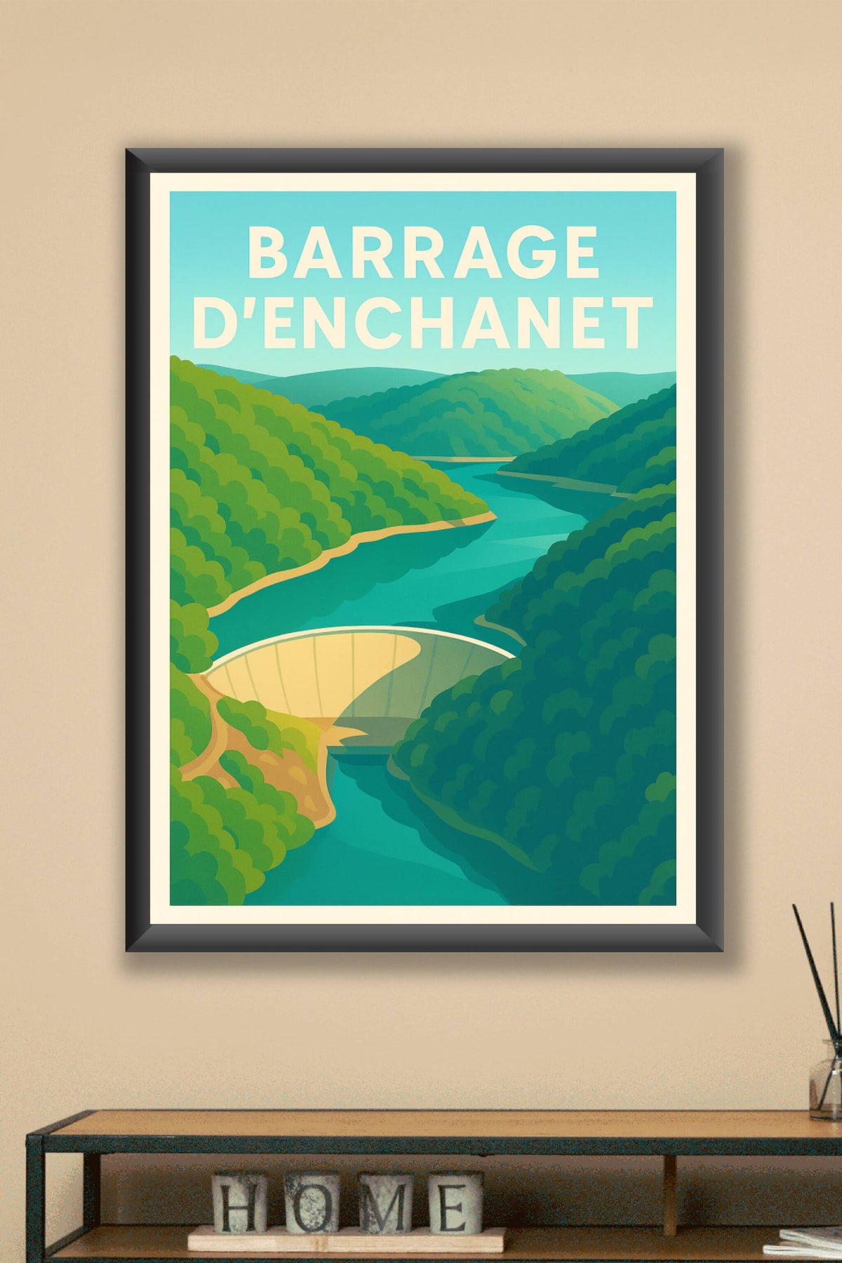 Affiche Enchanet — Harmonie naturelle au Barrage d'Enchanet · poster d'art de Enchanet