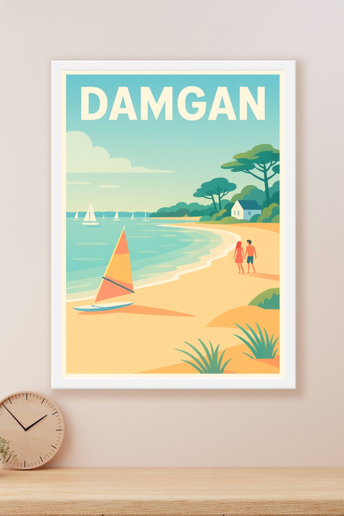 Affiche Damgan — Escapade douce au bord de l'océan · poster d'art de Damgan