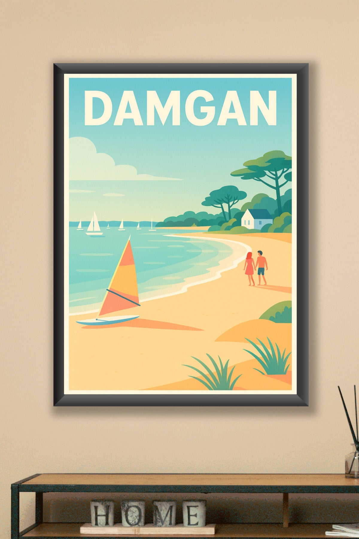 Affiche Damgan — Escapade douce au bord de l'océan · poster d'art de Damgan