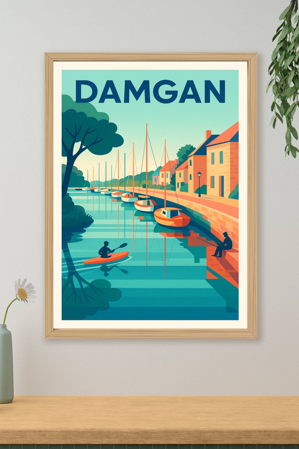Affiche Damgan — L'escapade paisible au bord de l'eau · poster d'art de Damgan