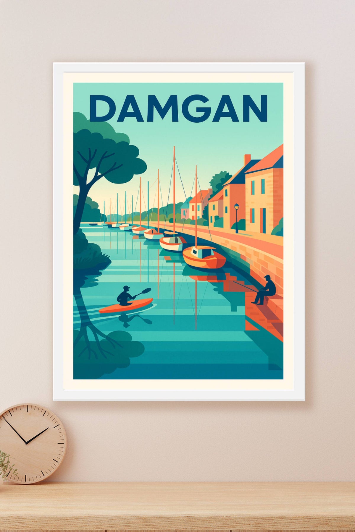 Affiche Damgan — L'escapade paisible au bord de l'eau · poster d'art de Damgan