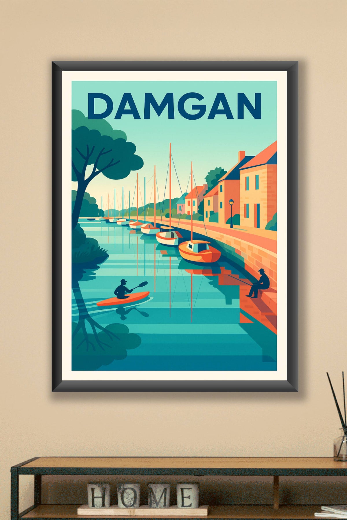 Affiche Damgan — L'escapade paisible au bord de l'eau · poster d'art de Damgan