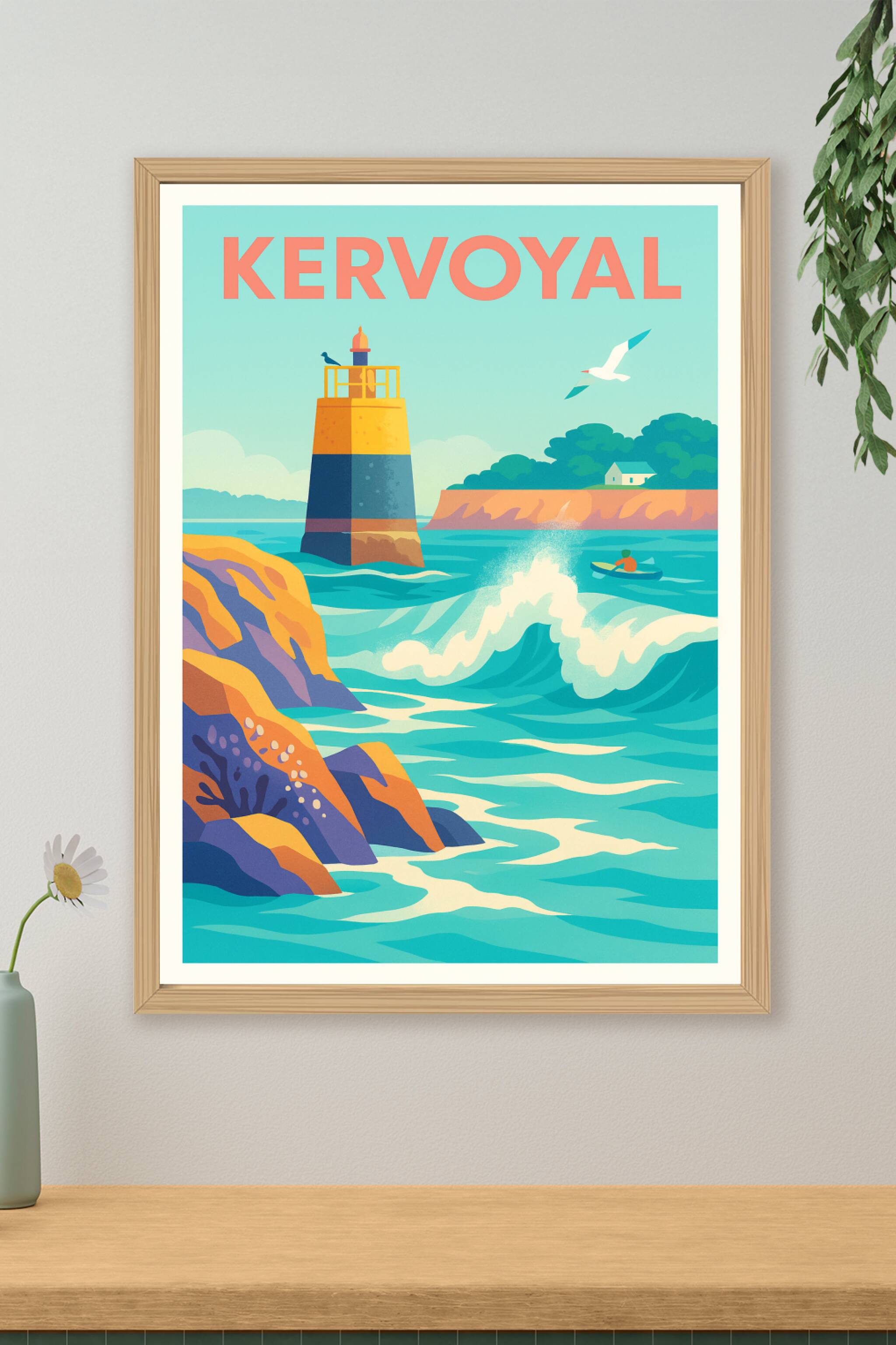 Affiche de Kervoyal - Charme marin et éclat des vagues