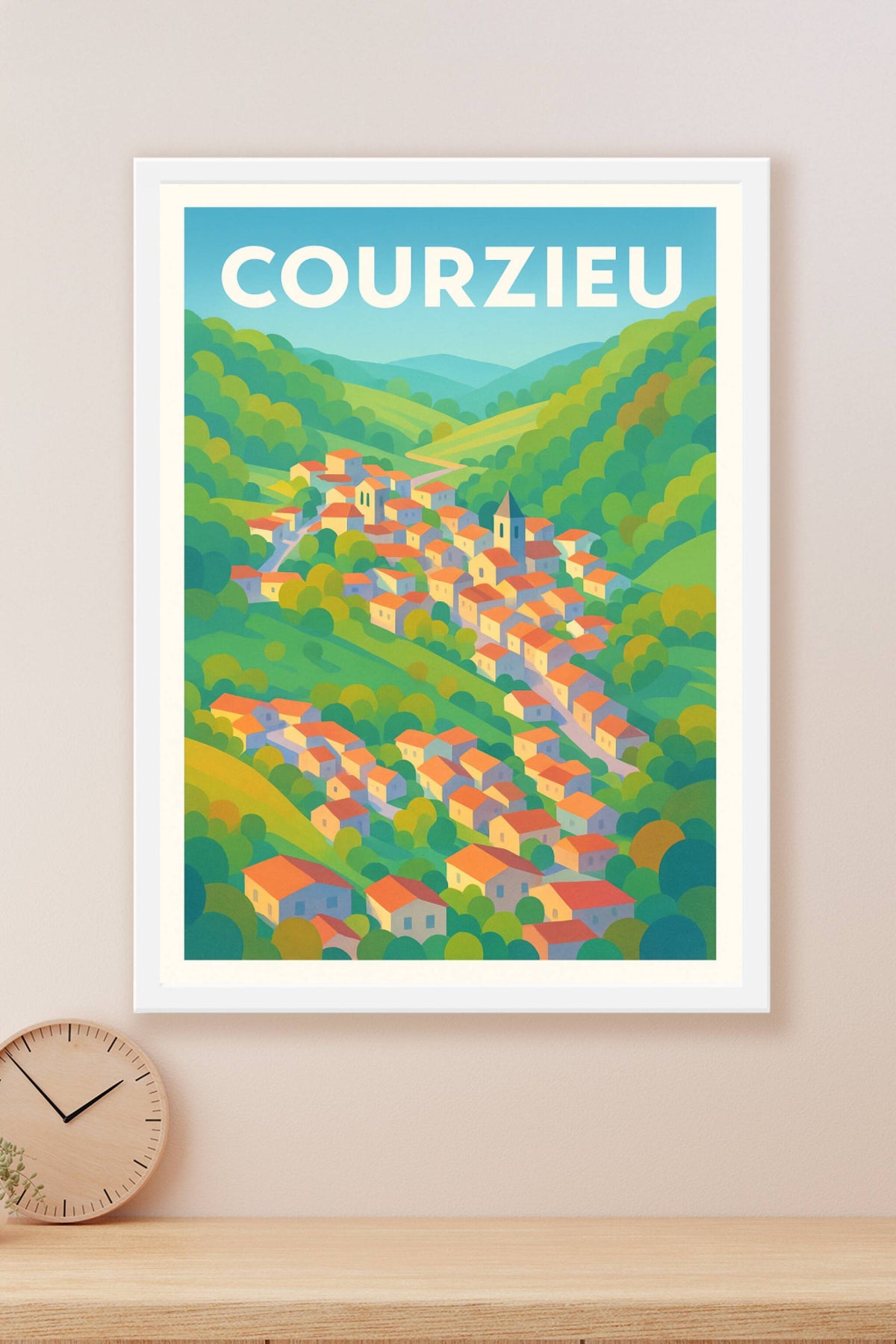 Affiche Courzieu — Charme et sérénité au cœur des collines · poster d'art de Courzieu