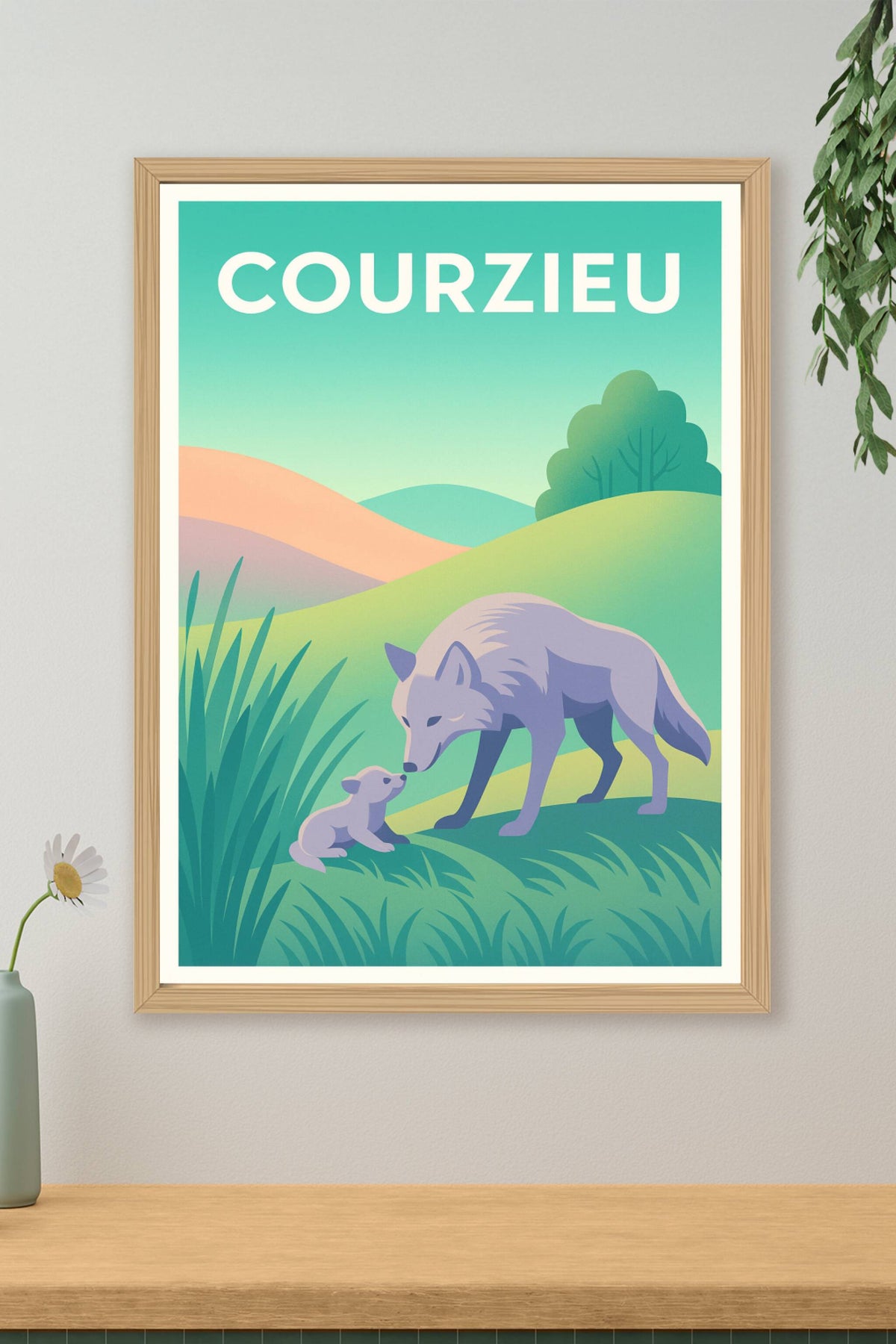 Affiche Courzieu — Tendresse sauvage au cœur de la nature · poster d'art de Courzieu