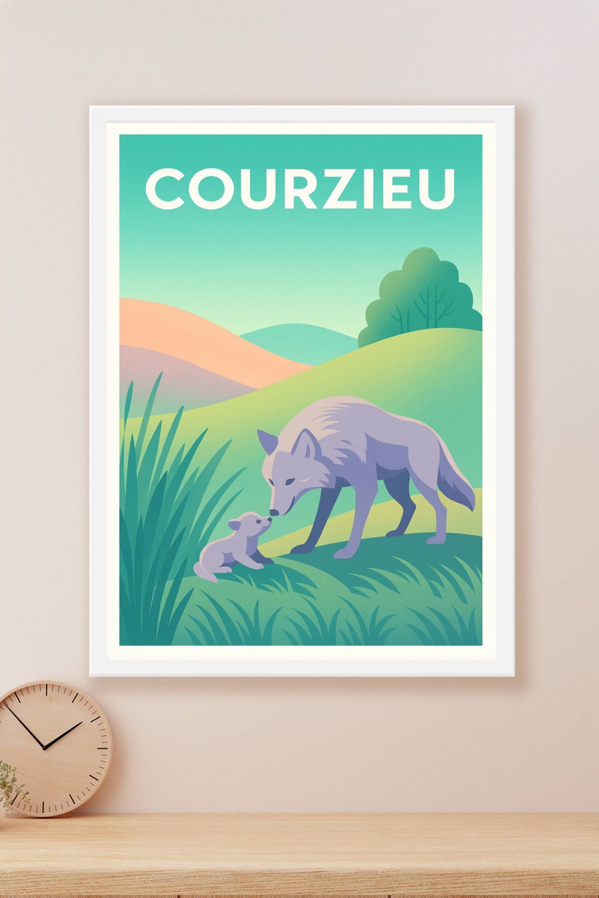 Affiche Courzieu — Tendresse sauvage au cœur de la nature · poster d'art de Courzieu