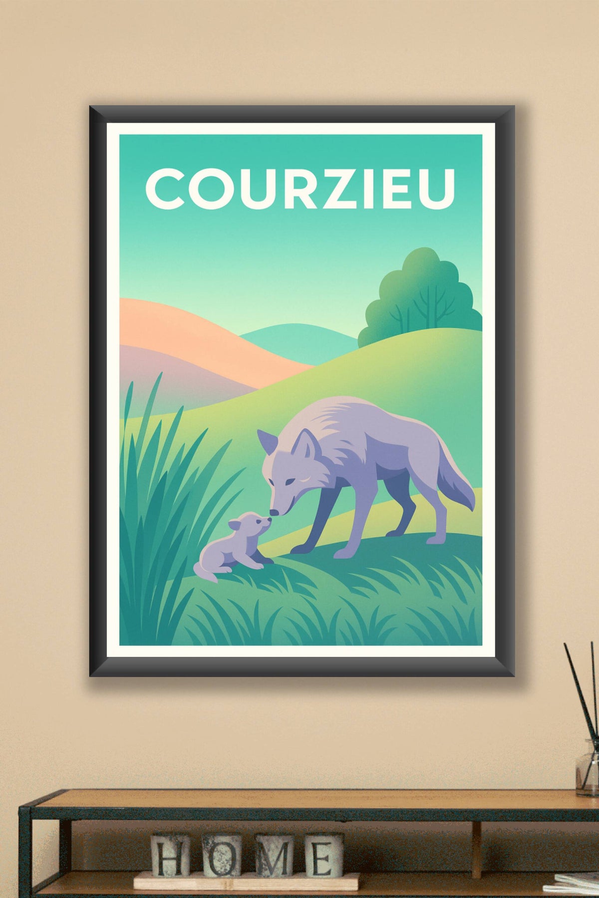 Affiche Courzieu — Tendresse sauvage au cœur de la nature · poster d'art de Courzieu